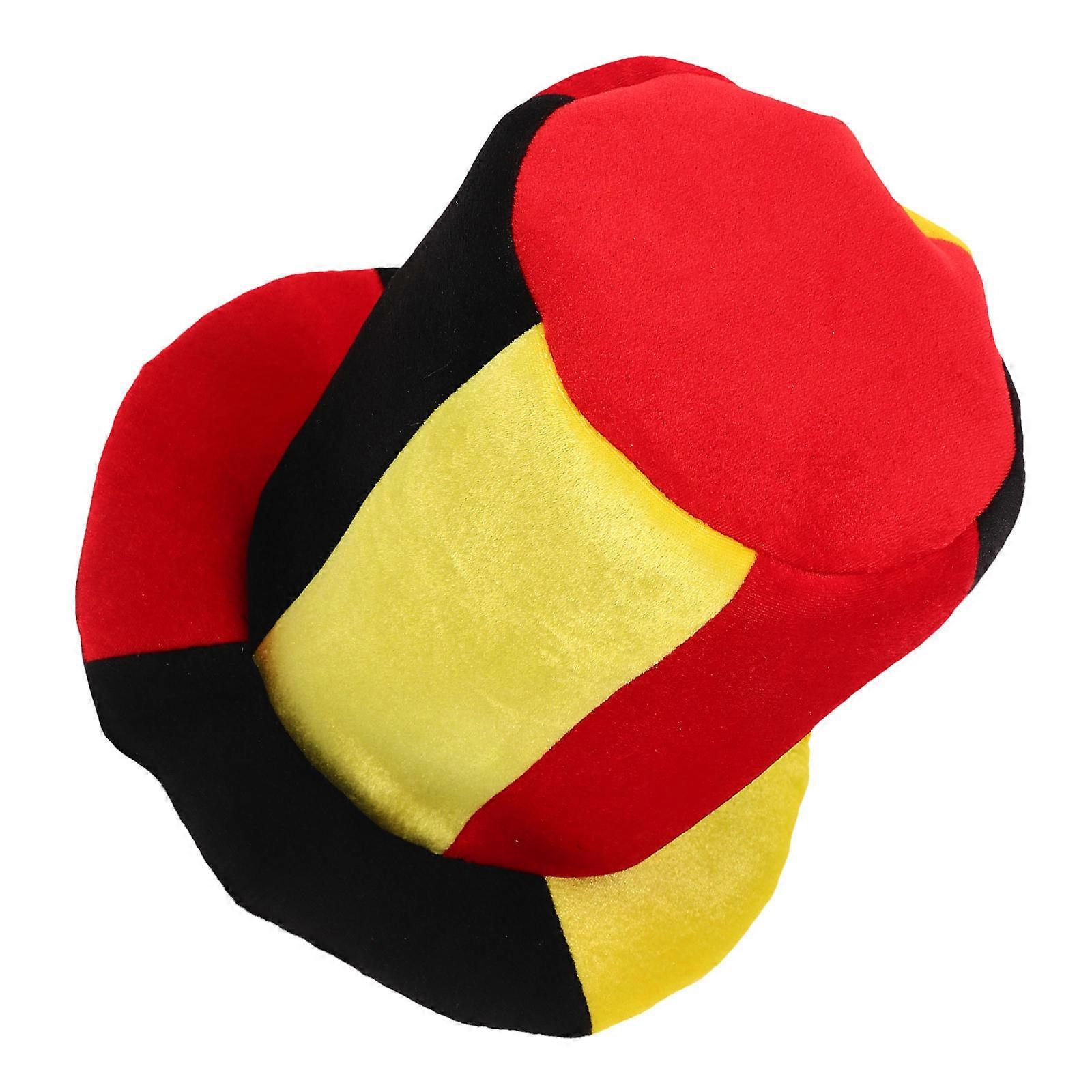 Oktoberfest Hat Velvet Top Hat for Party Multi Color Soccer Ball Design