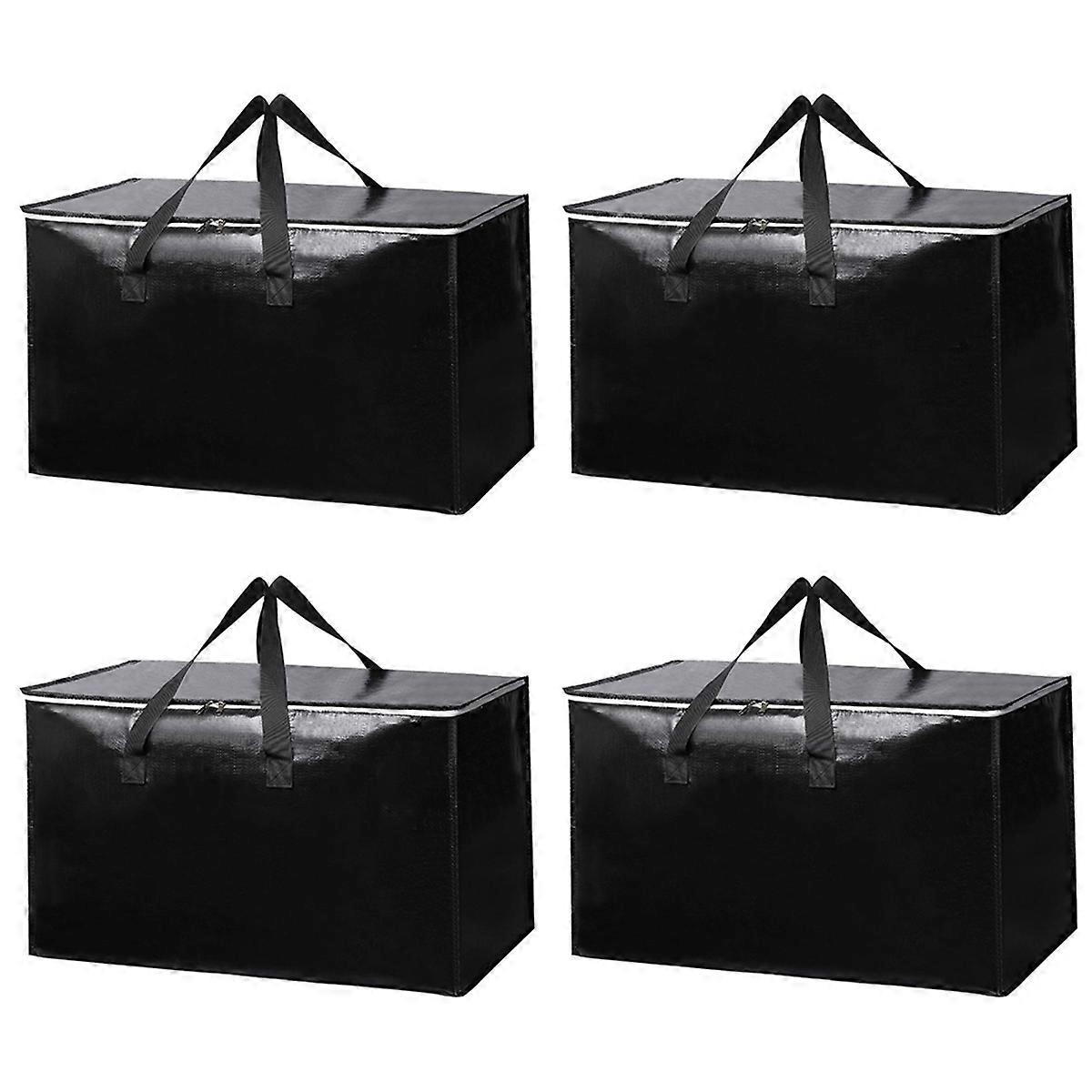 4Pack Extra-Large Heavy,Duty Moving Bags with Reinforced Handles, Zippers,Waterproof Material,Ideal for Storage