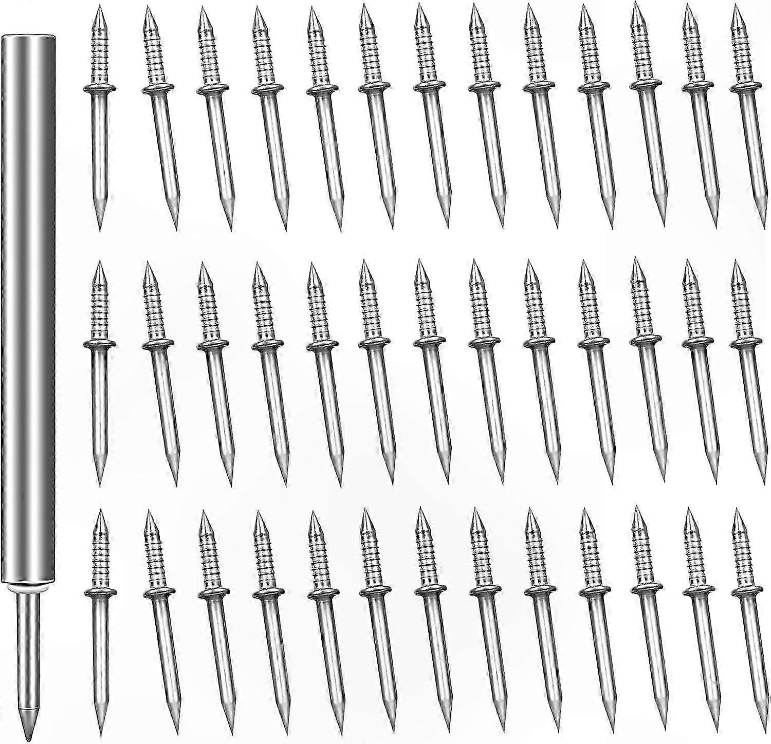 200pcs Double Head Nails for Skirting Boards with 3 Socket Tool