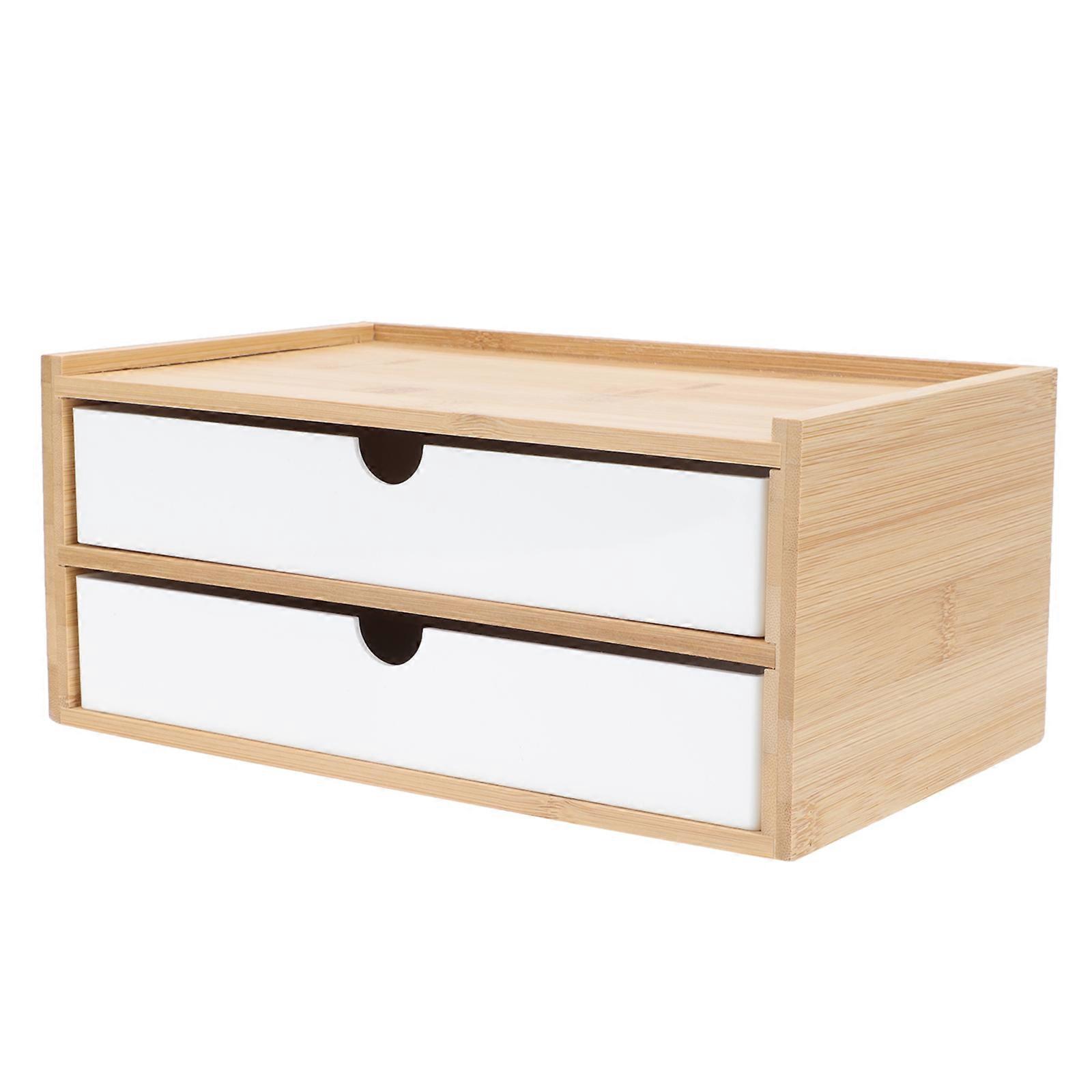 Chemical Products Storage Box for Cosmetics with 1Pcs Bamboo and ABS Organizer