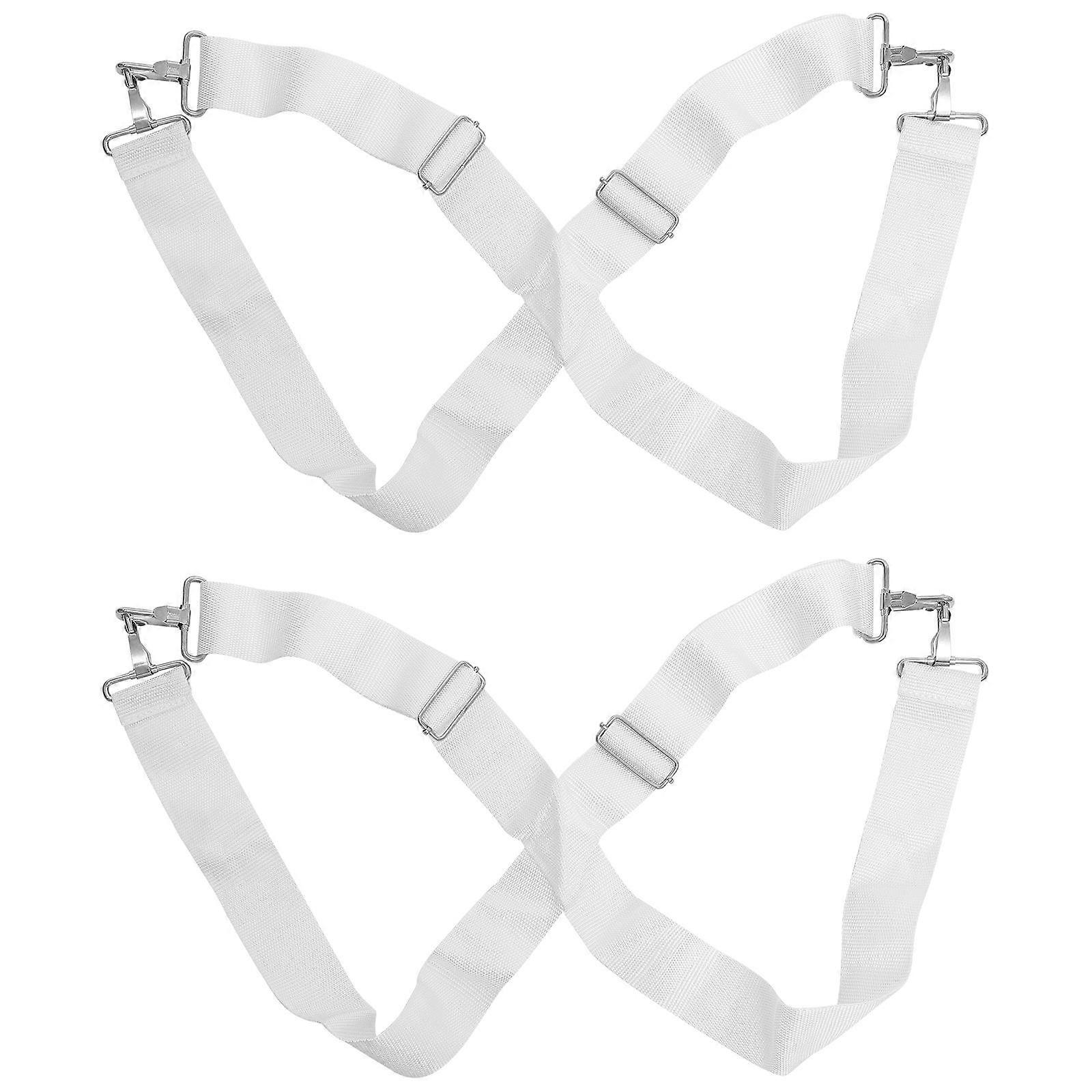 Adjustable Drum Double Shoulder Straps for Bass Drum Use 2Pcs White Nylon