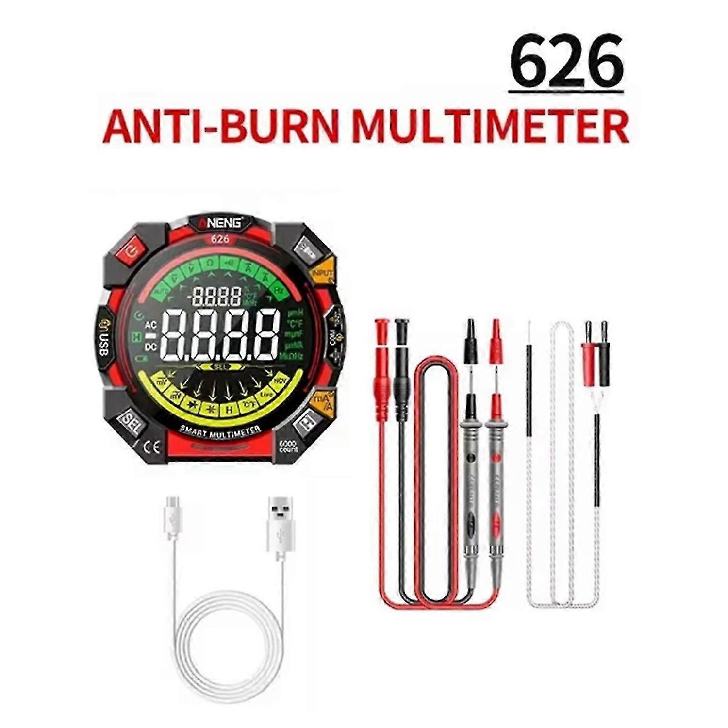 626 Multitester 600V Voltage Test 6000 Counts Multimeter Portable Ohmmer Current Meter Rechargable