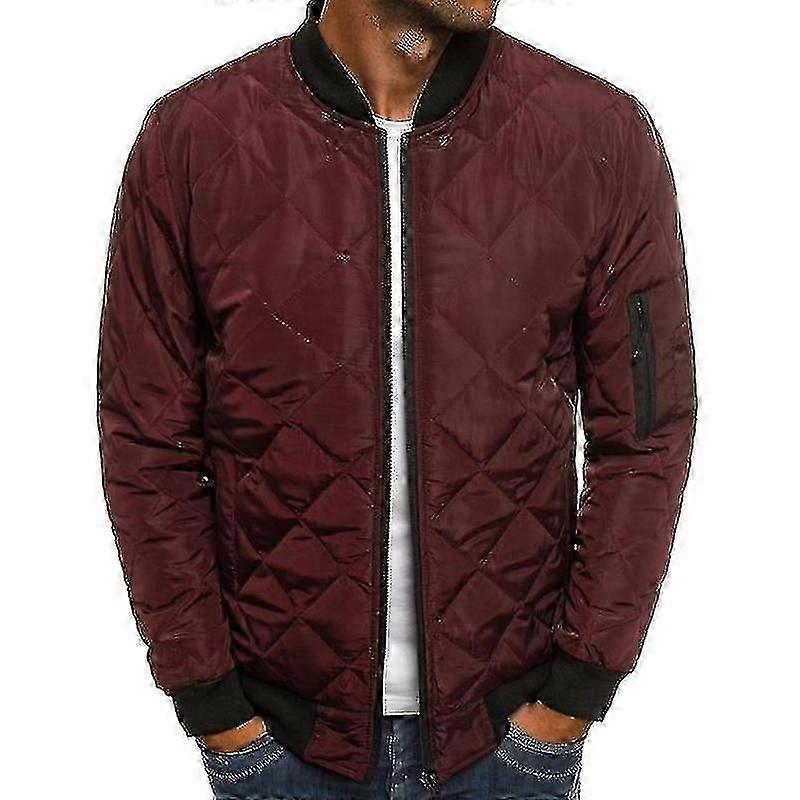 Mens Jackets Quilted Padded Coat Bomber Jacket Outerwear Tops