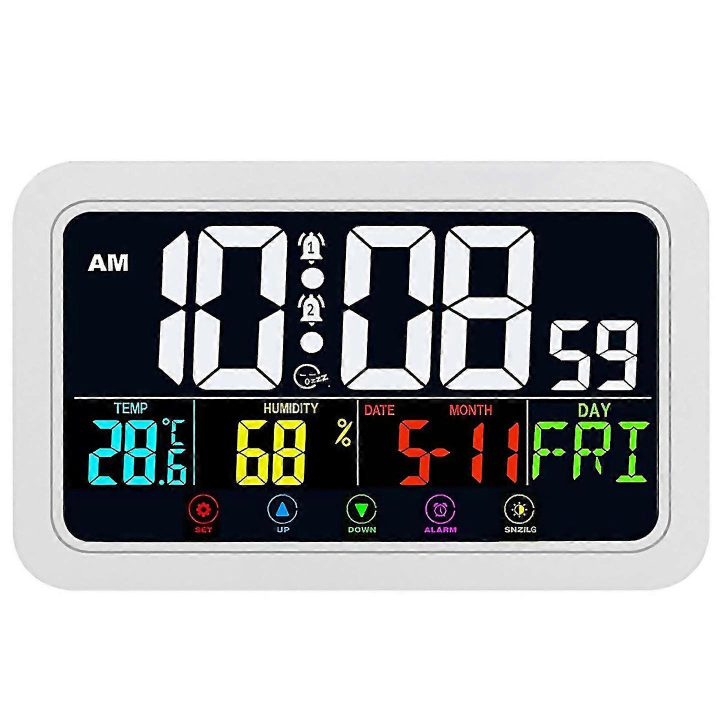 For Digital Wall Clock Digital Clock Battery Operated8 Inch Desk Clock With Temperature Humidity Des