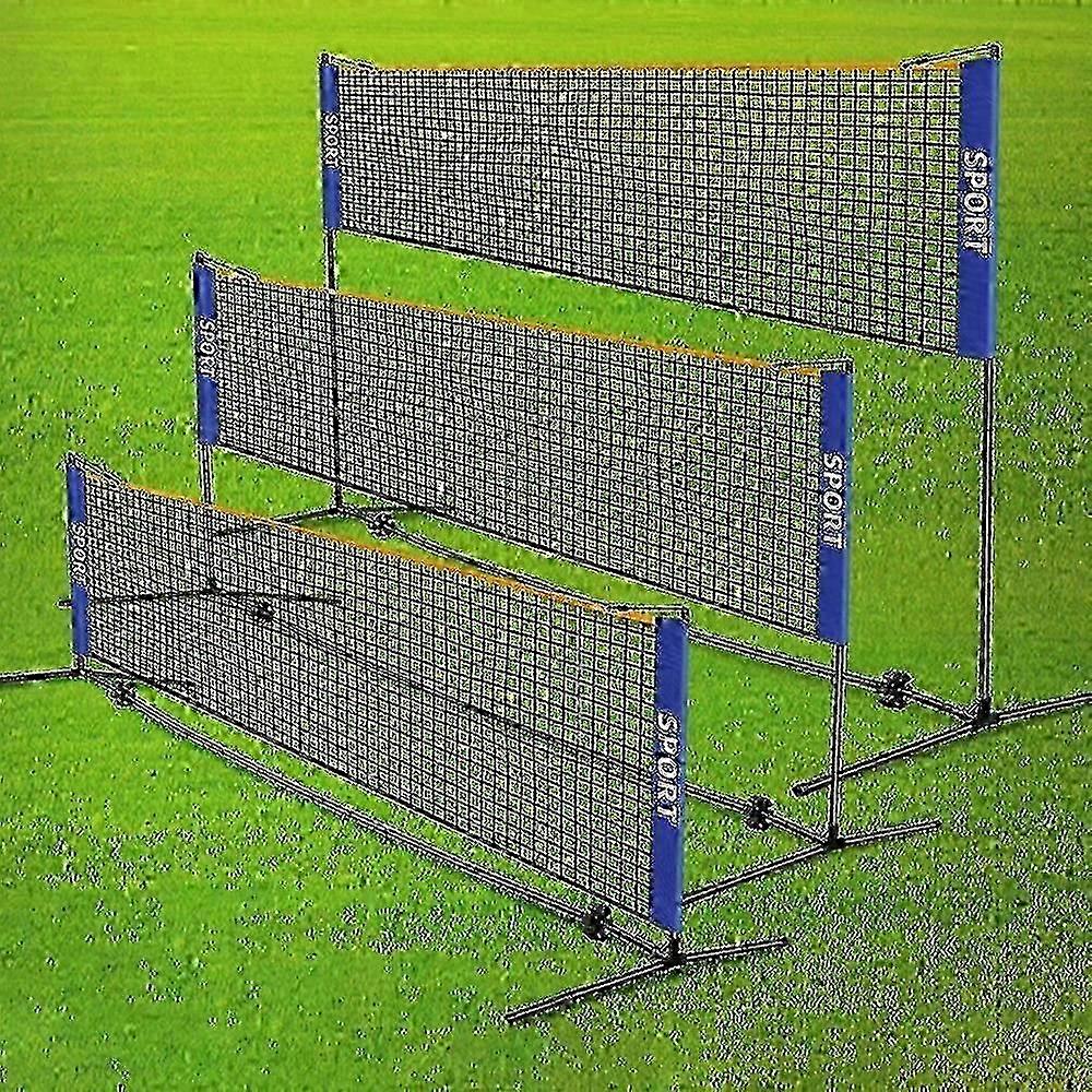 Folding sports net for badminton and tennis with compact design