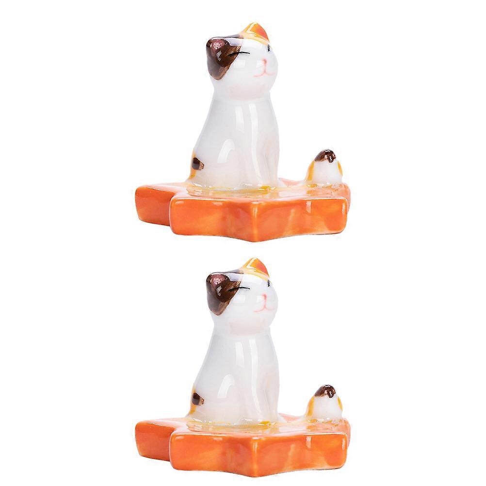 White Ceramic Chopstick Stand for Household Use 4Pcs Tableware Rack