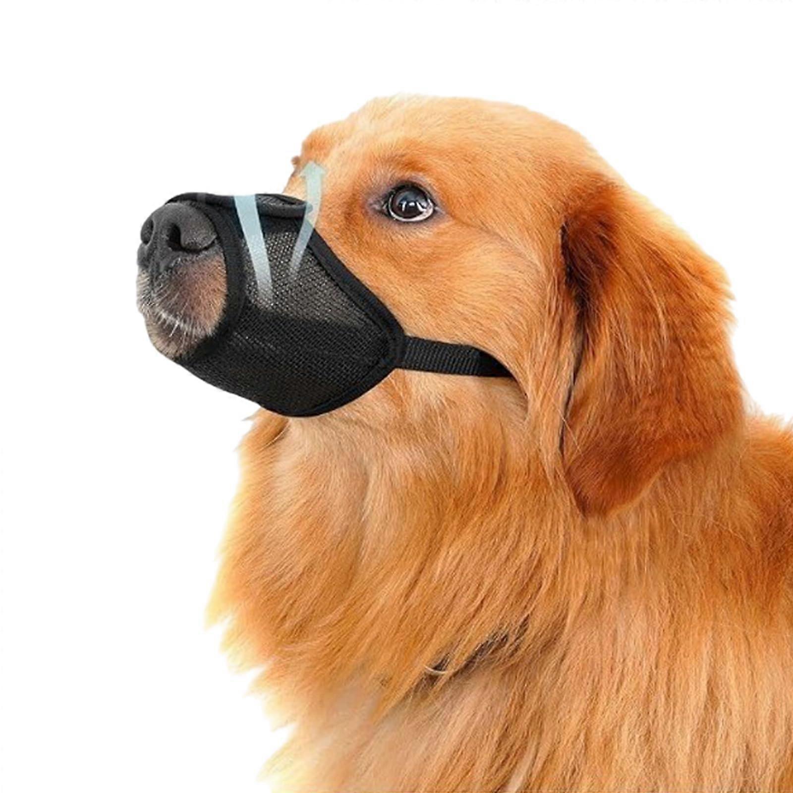 Dog Muzzle for Small and Medium Dogs, Lightweight Breathable Adjustable Black Size M, AntiBite Barking Muzzle