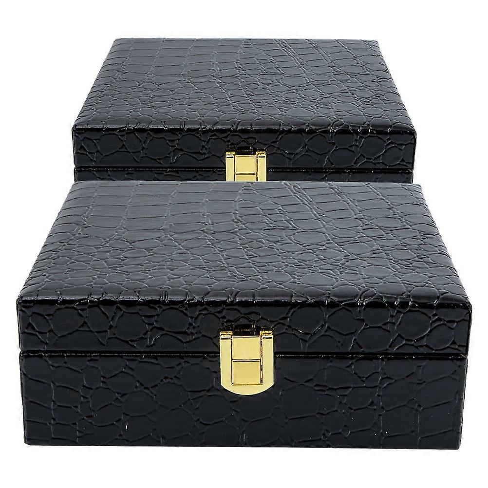 Cigar Organizer Flip-Cover Storage Case for Storage 4Pcs Black