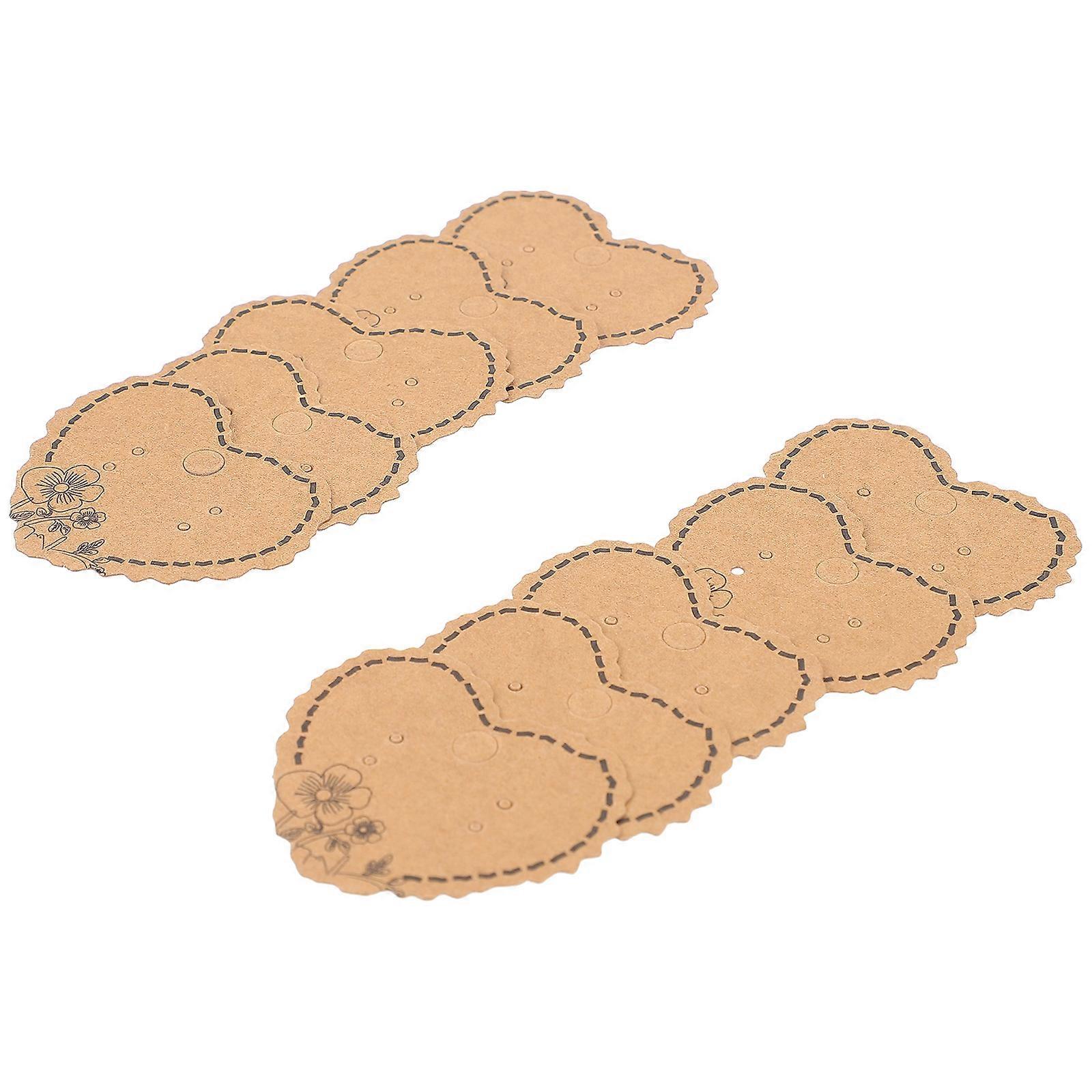 Kraft Paper Heart Shape Earring Packaging Card for Storage 100Pcs