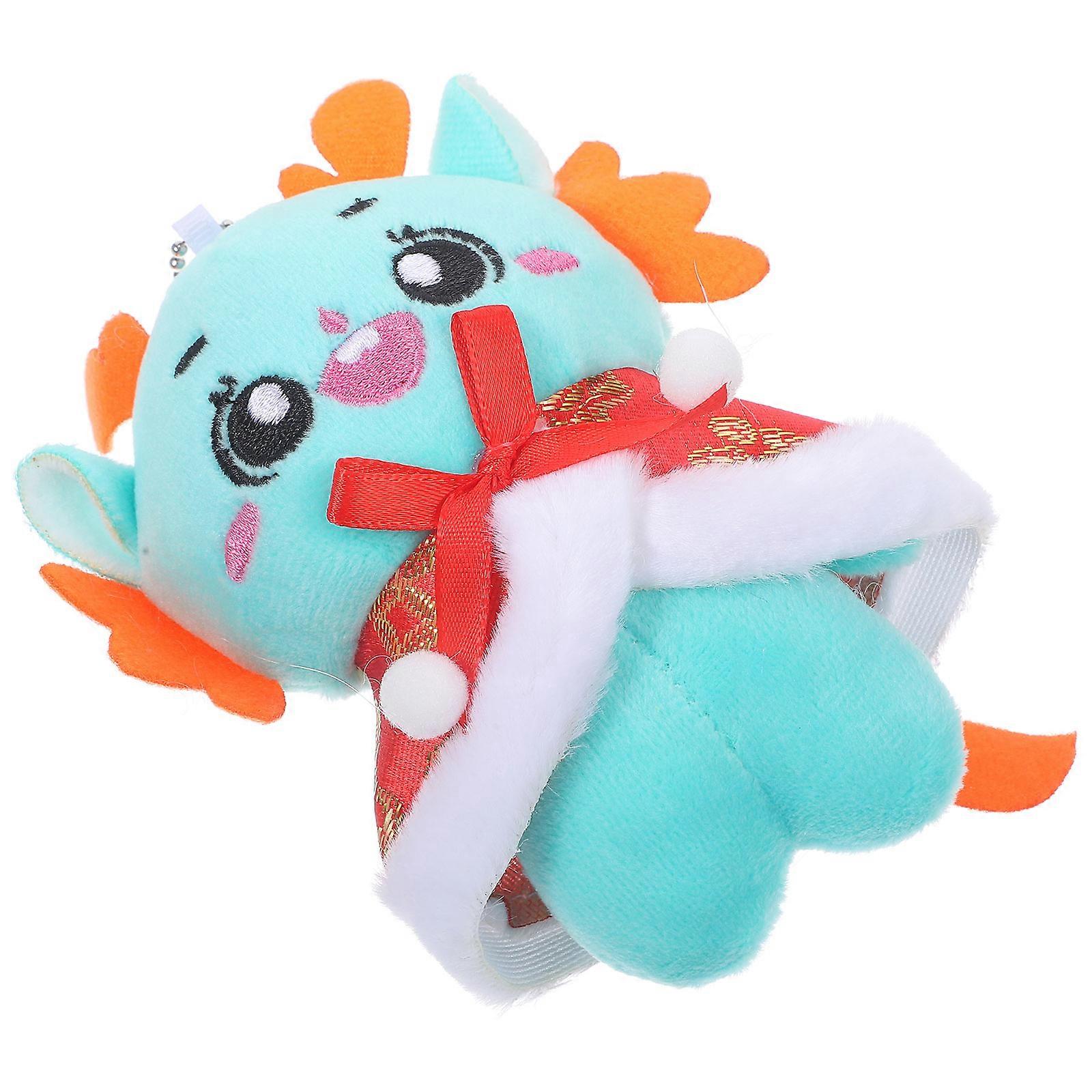Stylish Cartoon Dragon Keychain 2Pcs Suitable For Purse And Backpack In Sky-Blue Color With Decoration Functionality