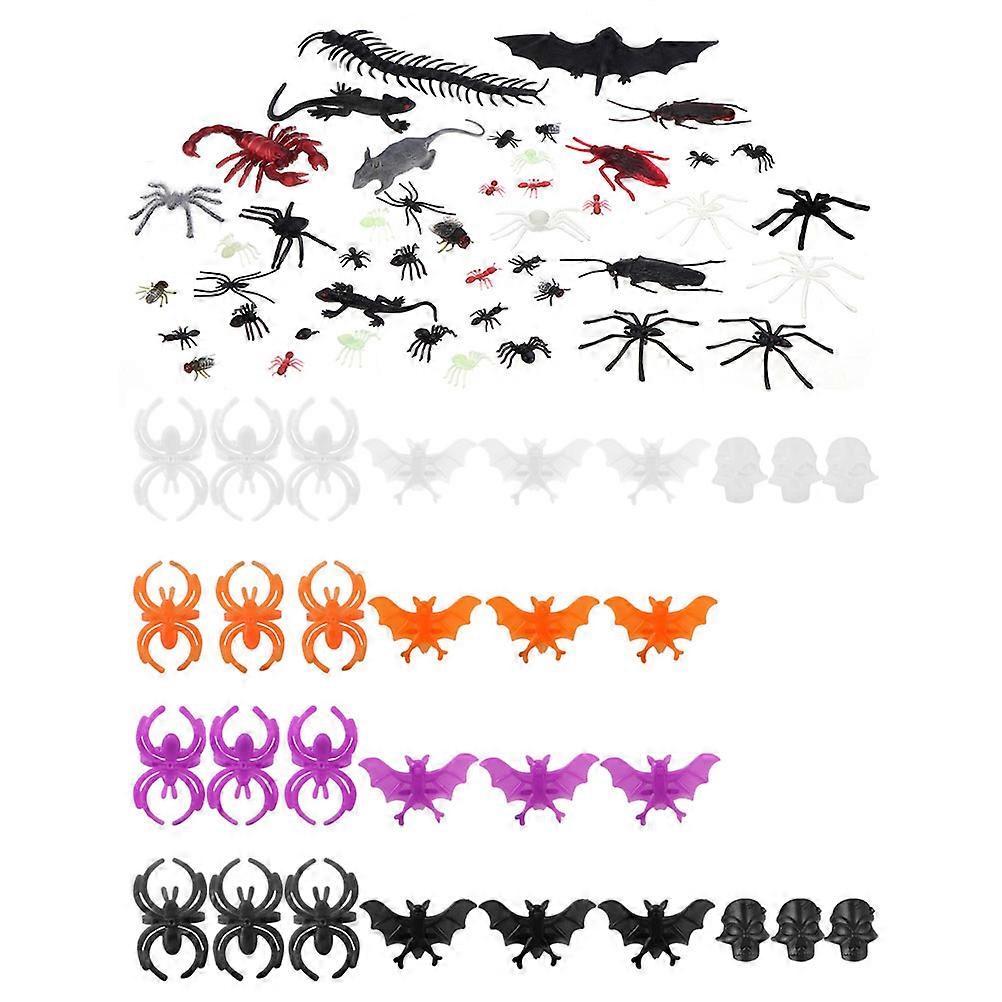 Assorted Fake Plastic Bugs Spiders and Scorpion for Halloween 222Pcs