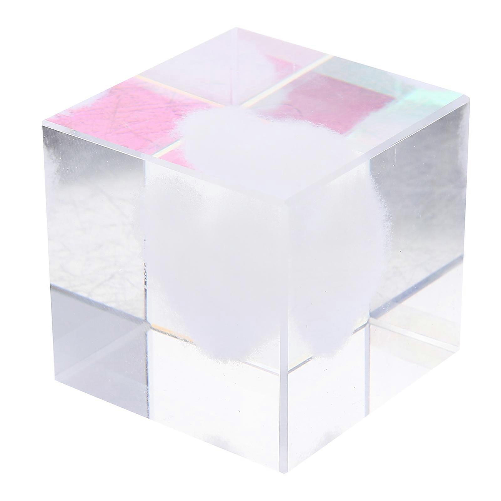 Heart Shaped Paperweight Crystal Cube for Decorative Desktop Use 3Pcs Clear