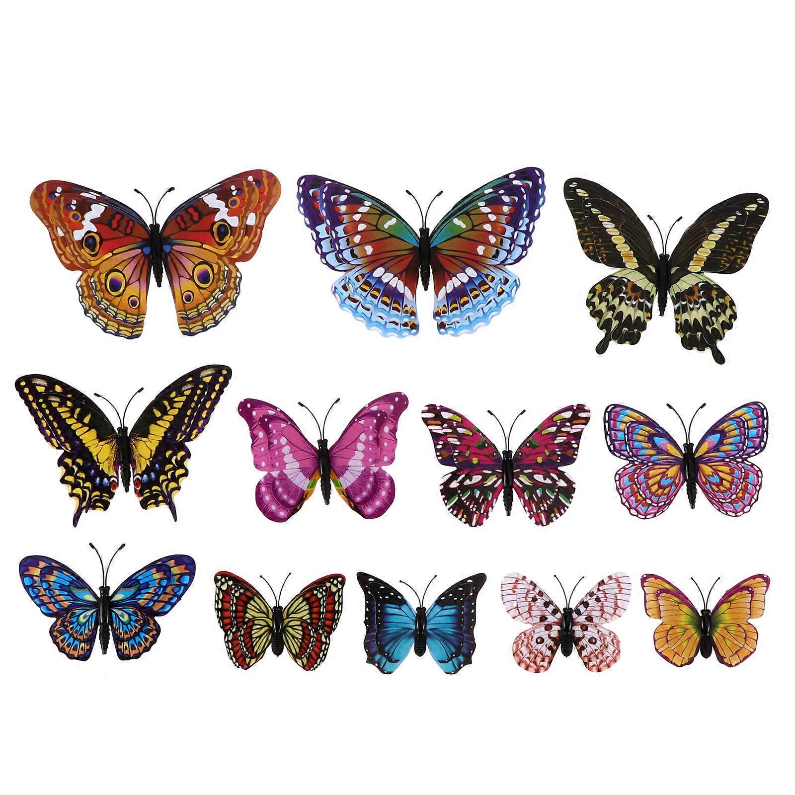 Wall Stickers Simulation Butterflies for DIY 48Pcs Luminous Decorations