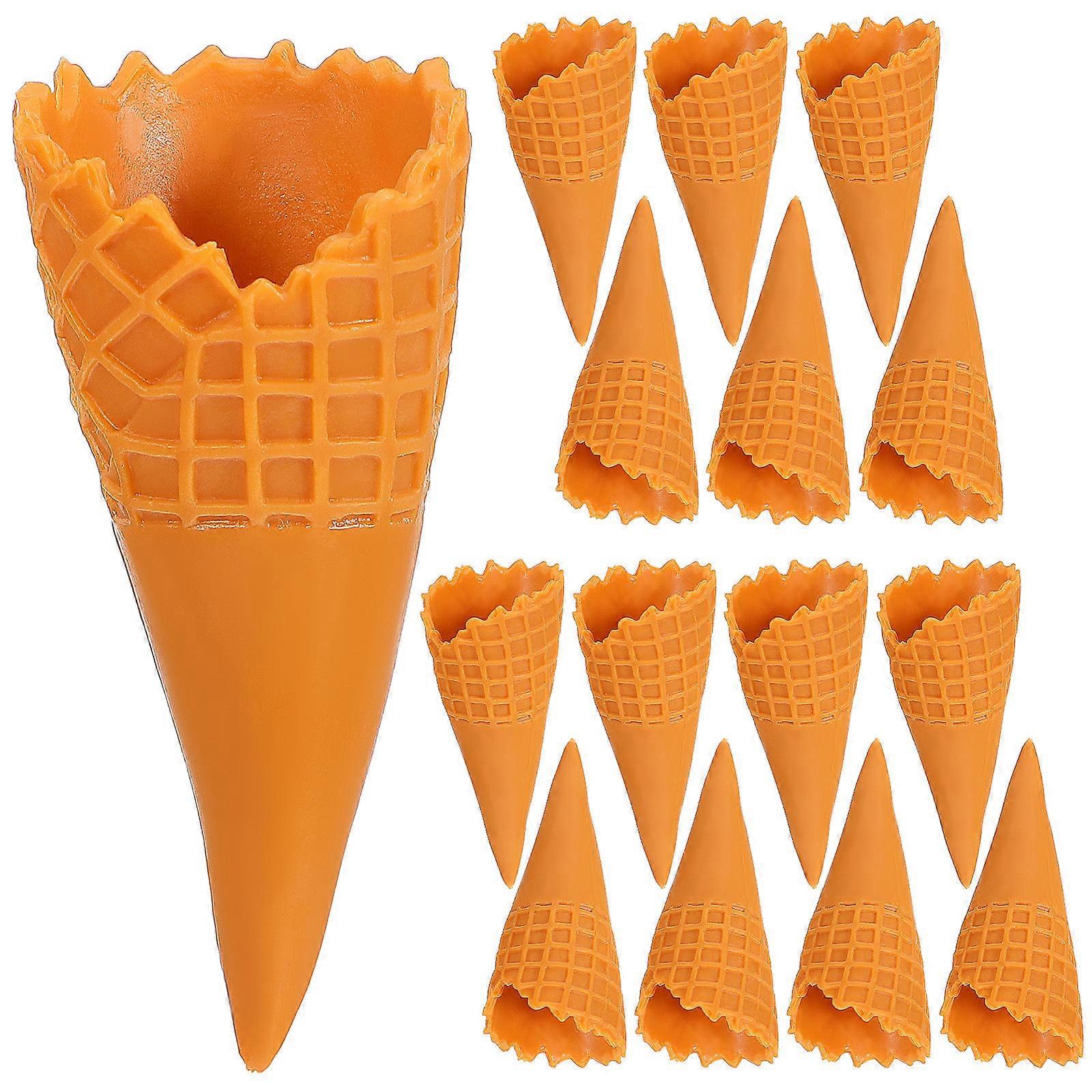 Light Brown Ice Cream Cone Empty Ice Cream Cone Model for Decor 75Pcs