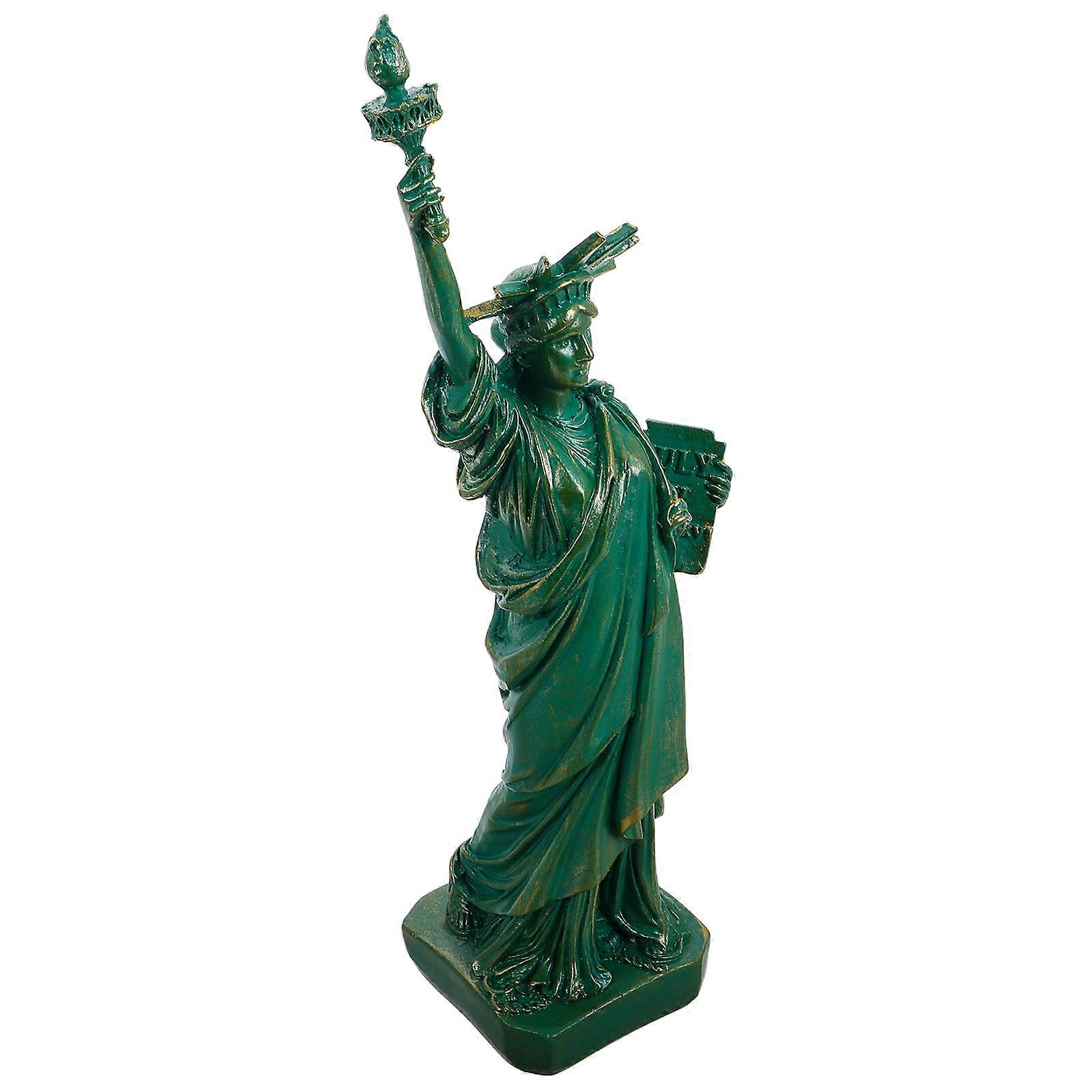 Statue of Liberty Resin Figurine for Decoration with 2Pcs Landmark Models