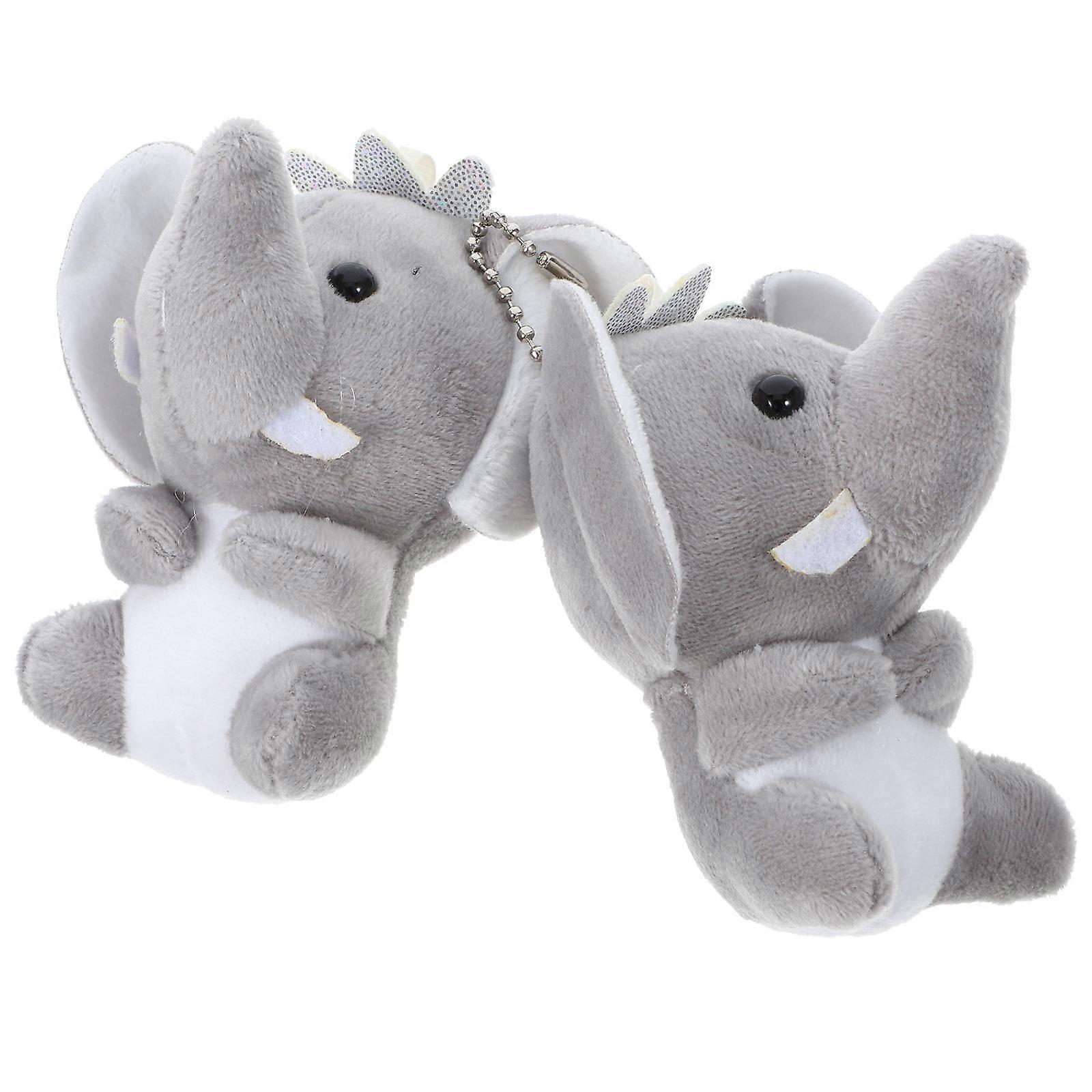 Elephant Key Chain Ornament for Decoration with 4Pcs Plush Doll Pendants