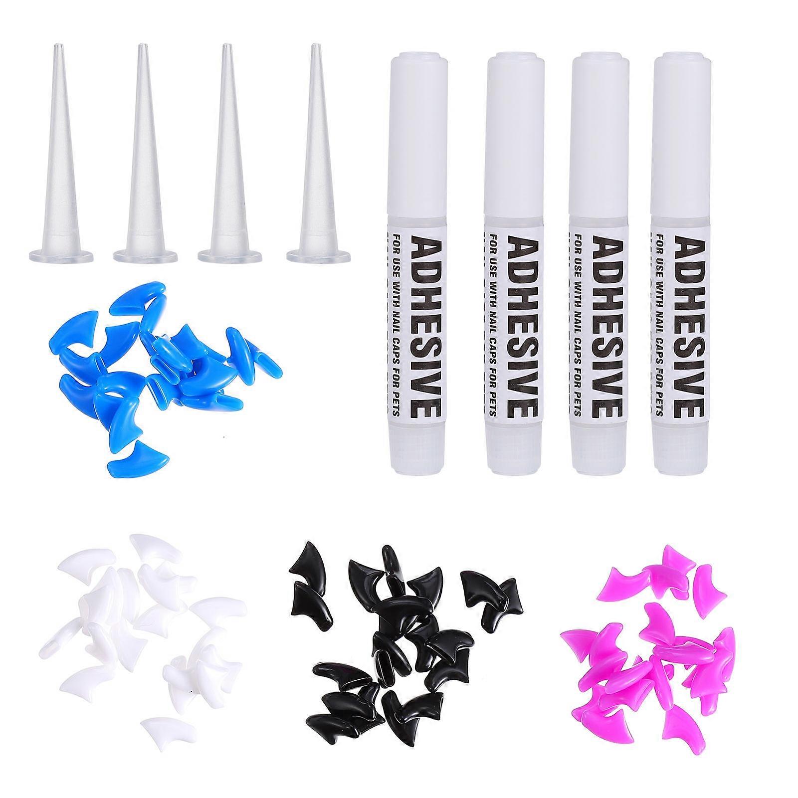 Scratch Prevention Pet Claw Covers 80Pcs Kit For Cat Grooming With Environmental-friendly Material