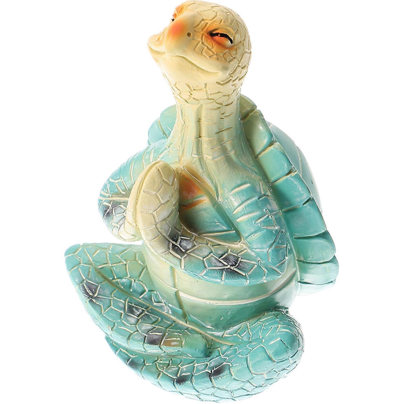 Yoga Turtle Statue Resin Garden Turtle Figurines Rainproof Meditation Ornament 3.93X2.36X1.97IN