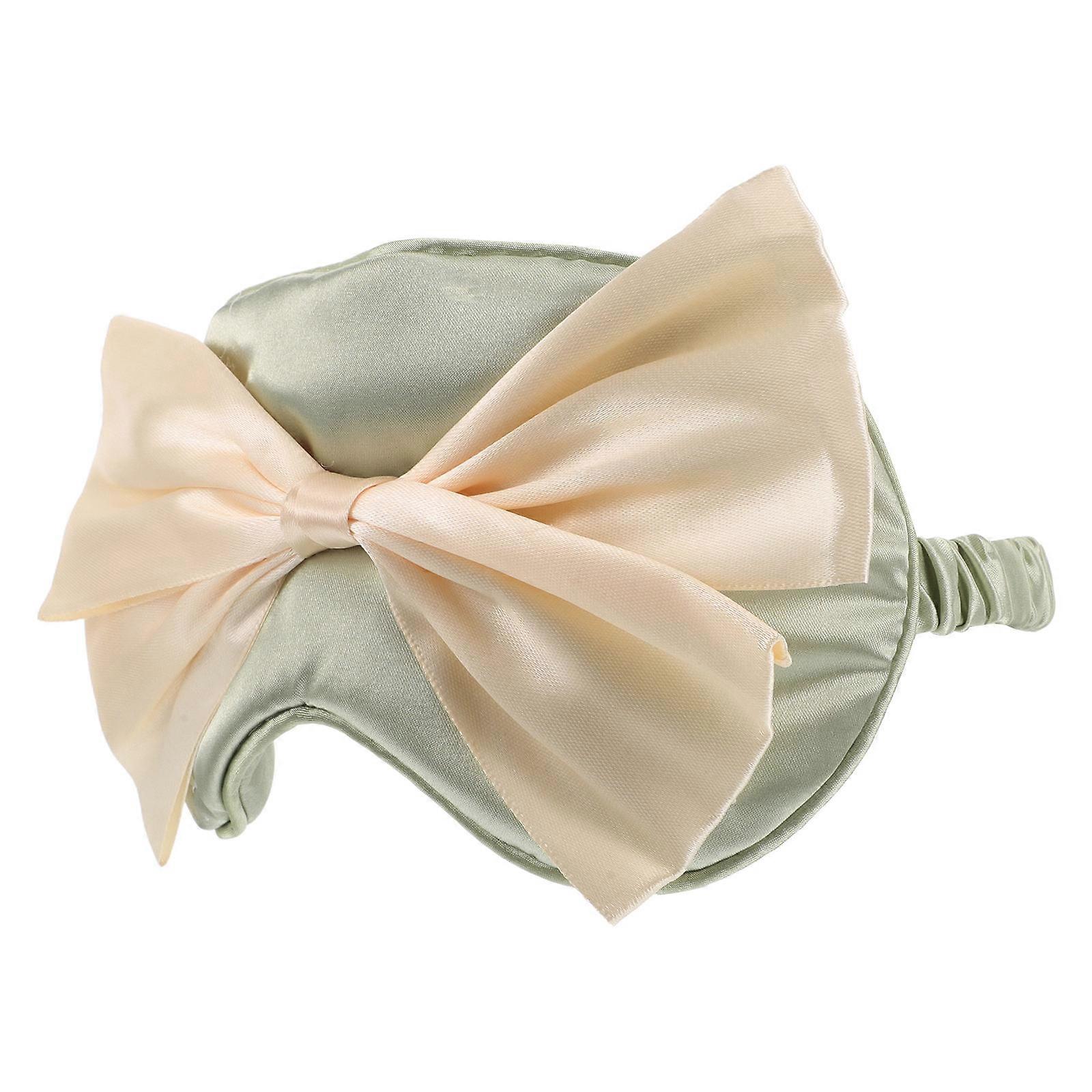 Comfortable Silk Bow Eye Mask for Sleeping 4Pcs Light Green Mask