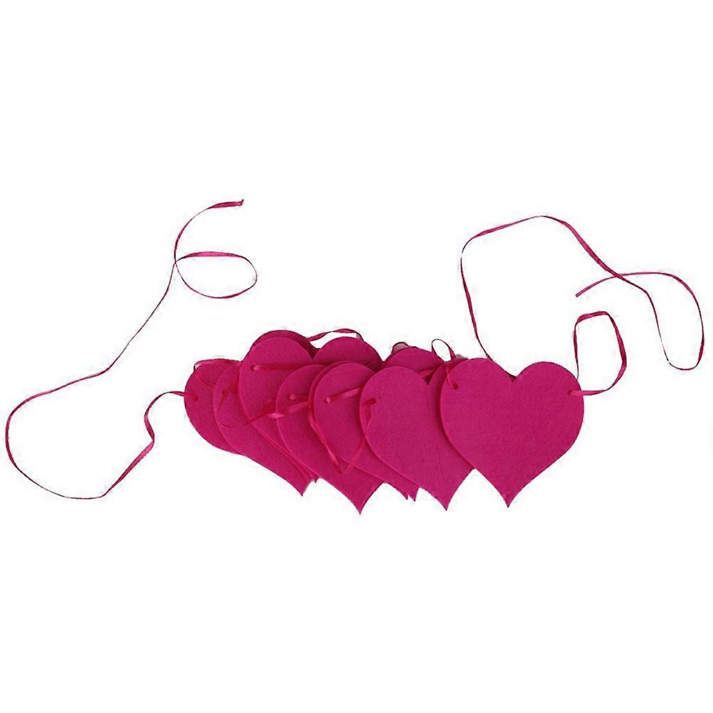 Felt Heart Wedding Decoration Garland Banner for Rose Red