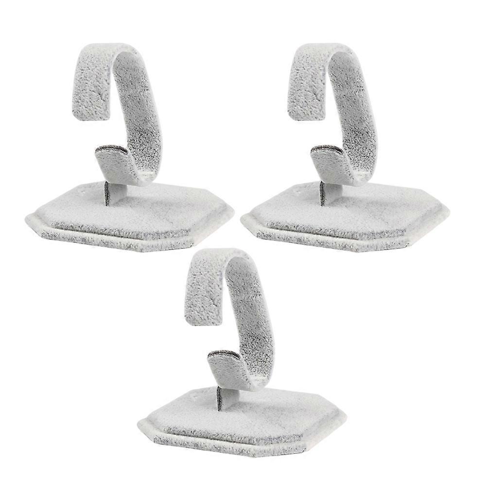 Storage Rack Watch Display Holder for Storage 6Pcs Grey Suede Bangle Stand