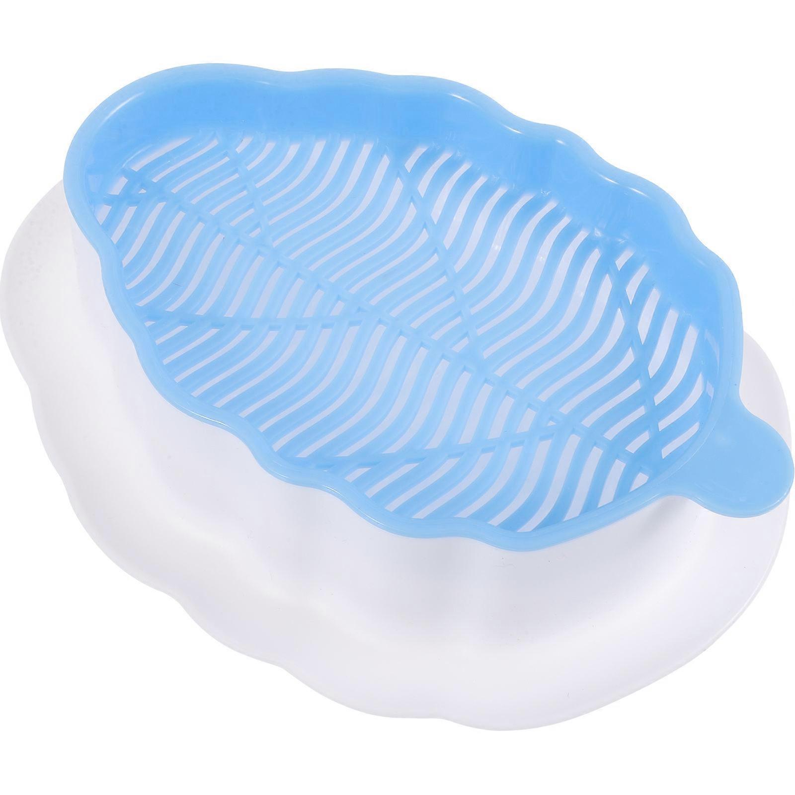 Hydroponic Cat Grass Box for Storage Use 3Pcs Sky-Blue Plastic Planter