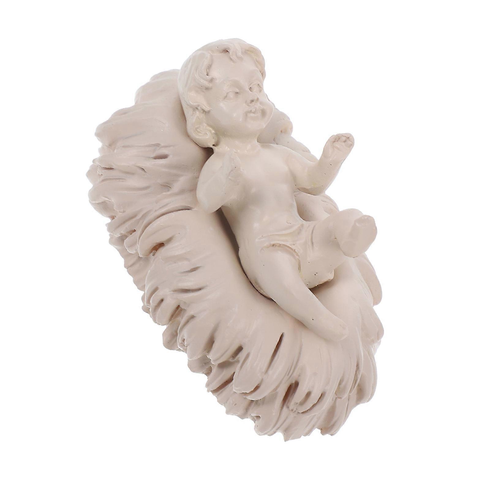 Small Jesus Figurine Nativity Scene Decor Light Grey For 1Pcs