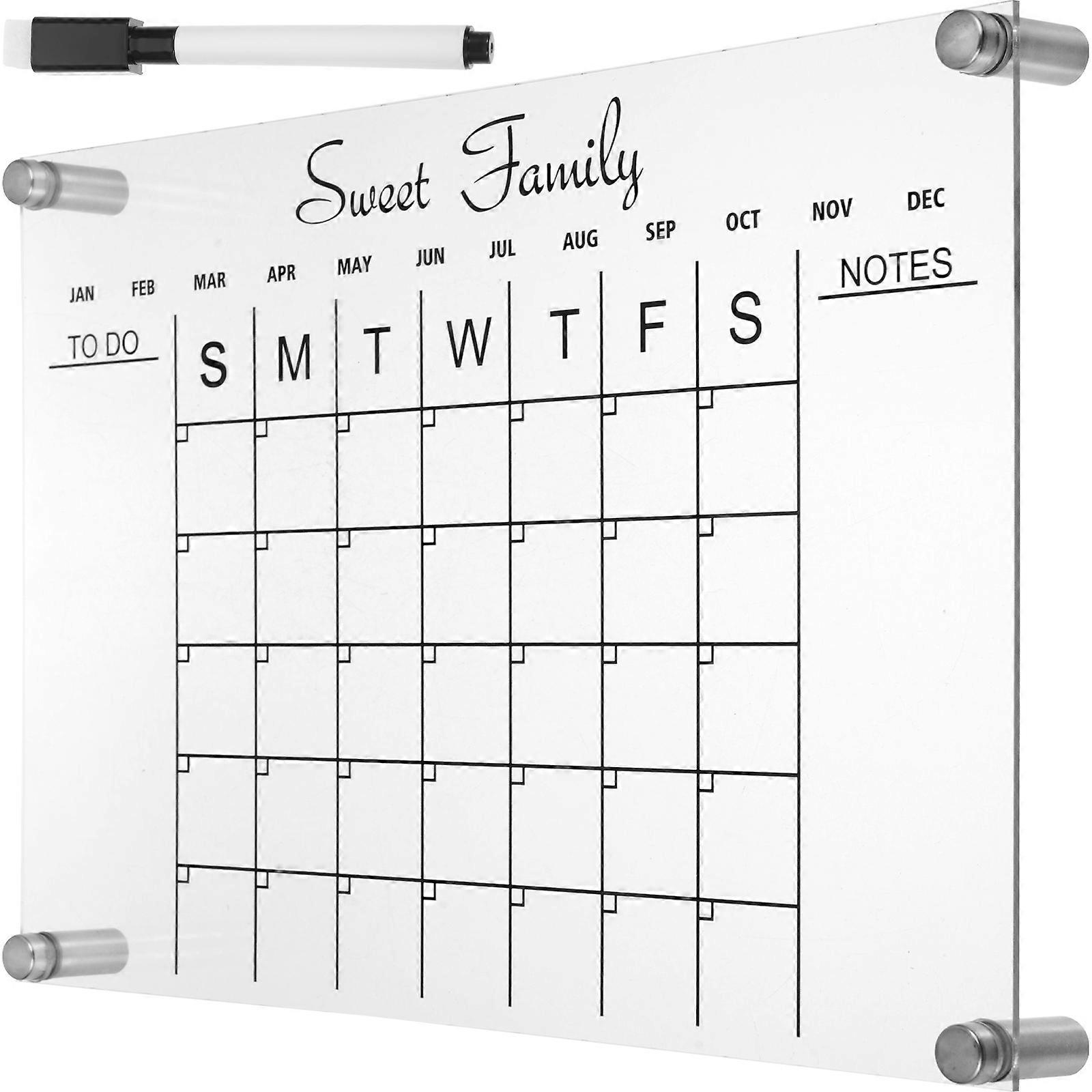 Acrylic Clear Dry Erase Board for Monthly Planning 5Sets for Kitchen