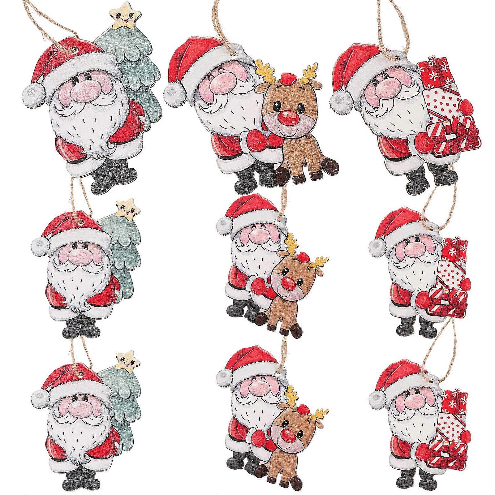 Wooden Xmas Tree Hanging Ornaments 27Pcs Multi Color Reusability Xmas Decor