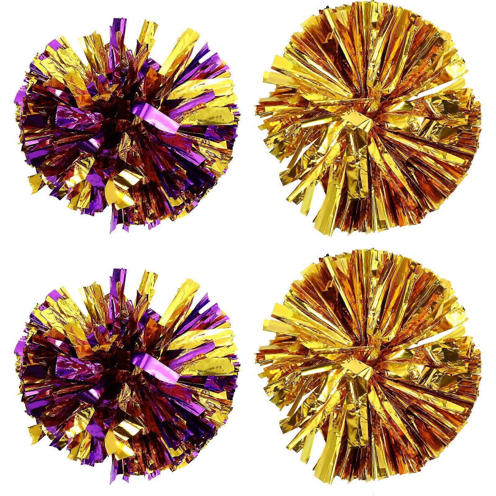 Cheerleading Pompoms 4Pcs Handheld Cheering Props for Sports Events Assorted Color Cheering Accessories