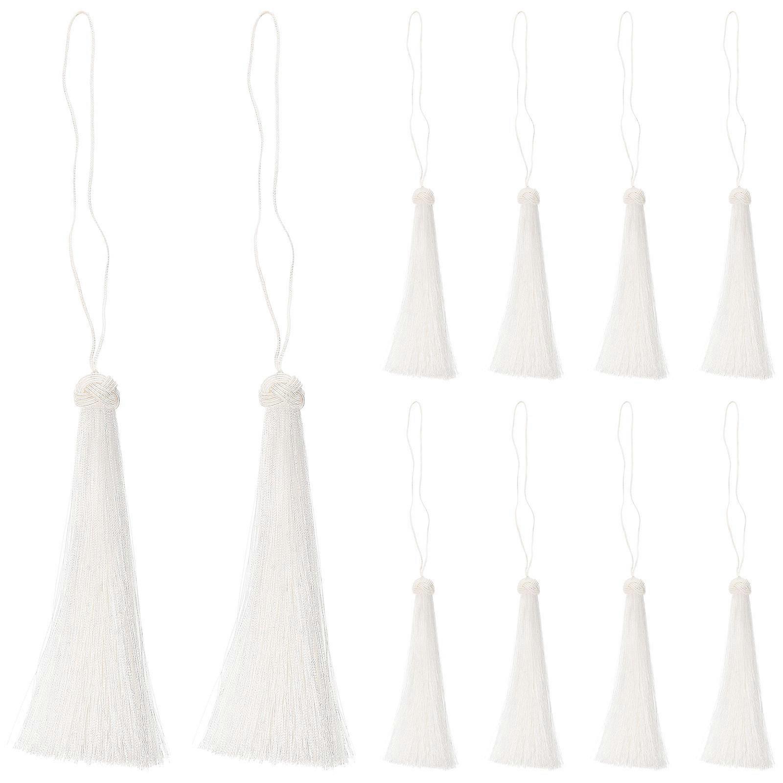 Tassel Decorative Tassel Ornaments for Decor 10Pcs White Polyester Bundle