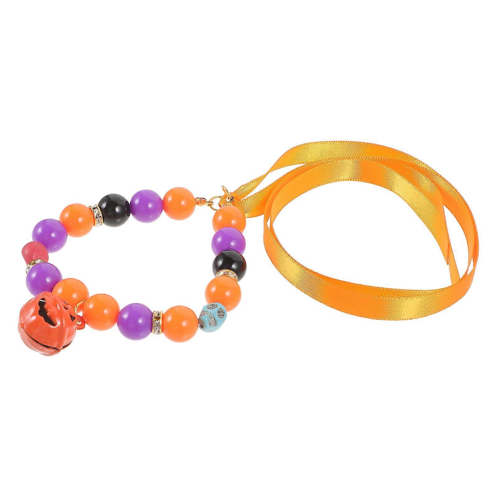 Halloween Cat Collar Adjustable Kitten Collar with Pumpkin Bell