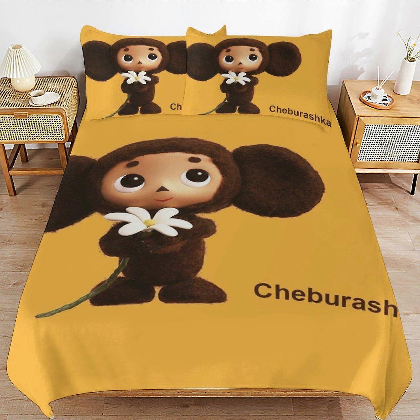 S395 Cheburashka Soft Layer Durable Stitch Practical Fit Thread Finish Duvet Cover Sets with Easy Maintenance X395