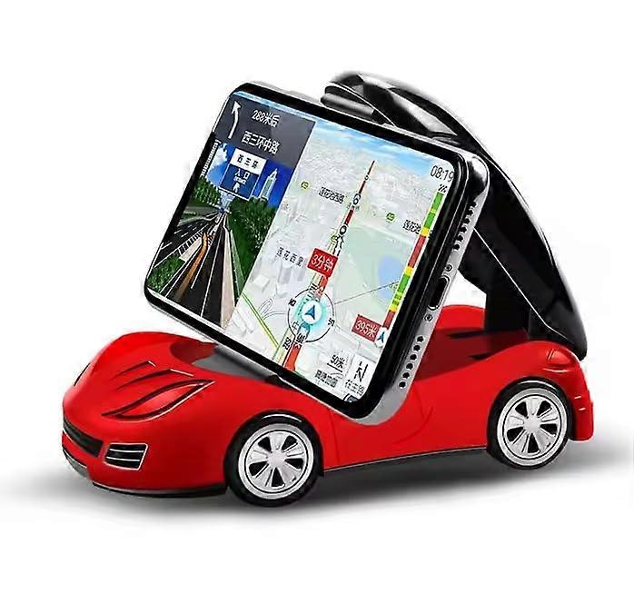 Universal Car Model Phone Stand 360 Degree Rotation Non Slip Hands Car Dashboard Mount Bracket Foldable Red