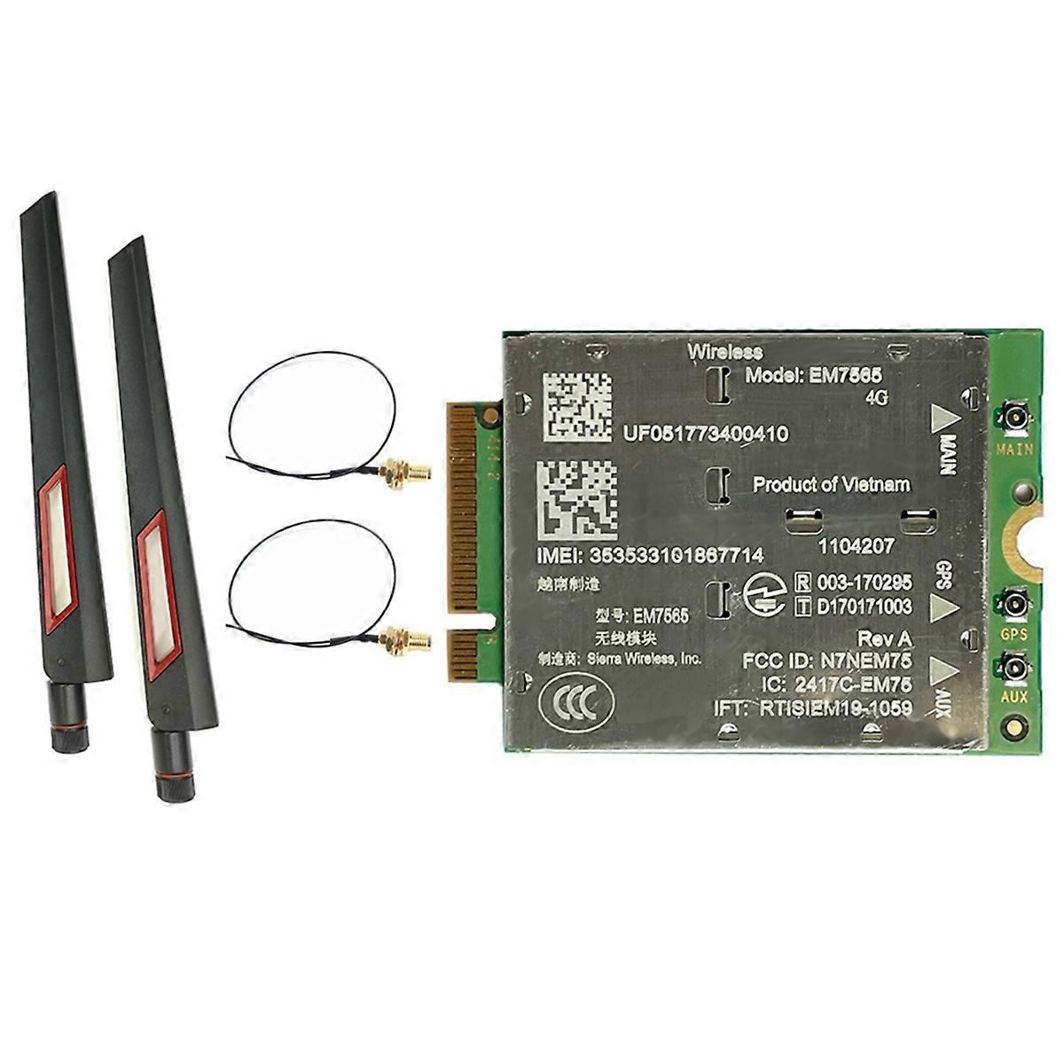 EM7565 4G LTE Module+2X 10DB Antenna Kit for Laptop Wireless Module