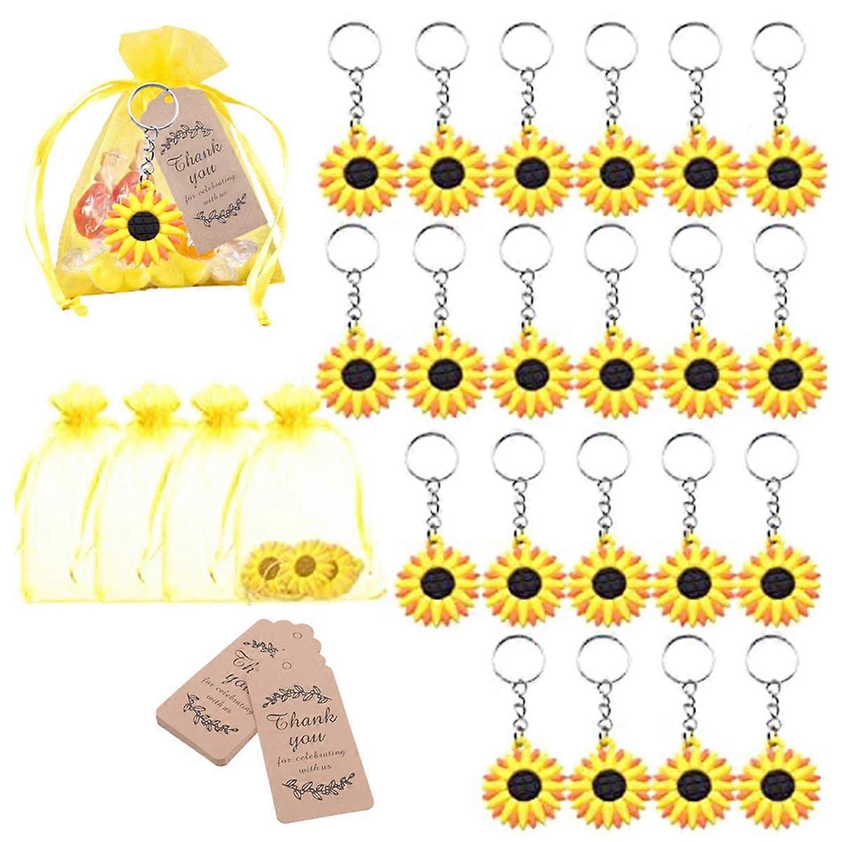 30PCS Sunflower Keychain Sunflower Theme Favors Set