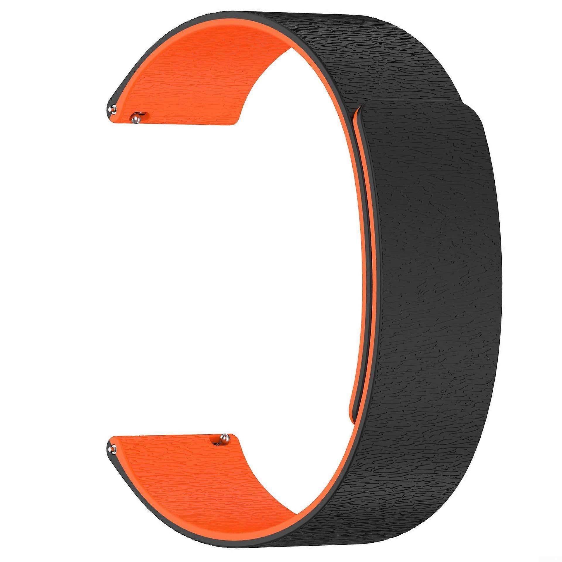 Magnetic Wristband Replacement Strap, Soft Magnetic Silicone, PLAUD NotePin AI Recorder Compatible, Black And Orange