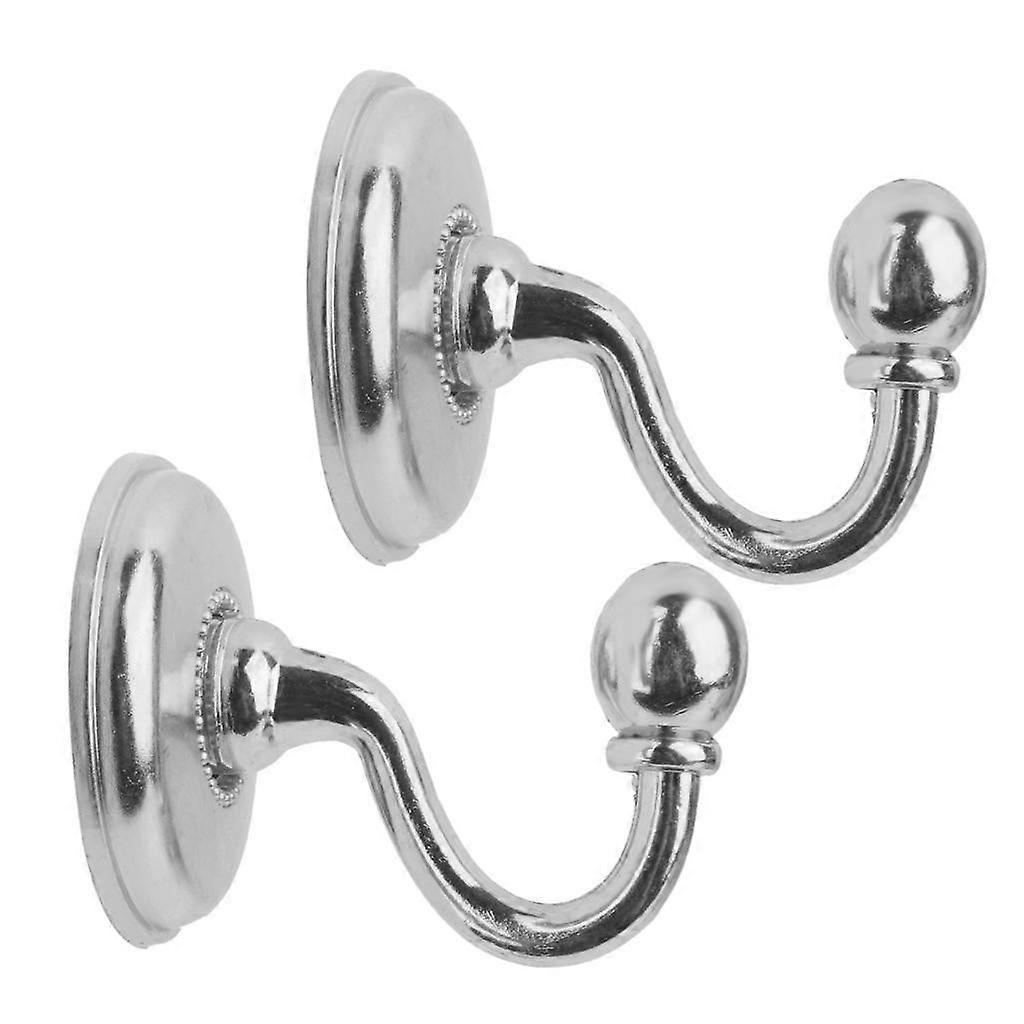 Nomeni Hooks Clearance! 2X Metal Curtain Holdback Wall Tie Back Hooks Hanger Holder Window Curtain Hooks Household Essentials Silver