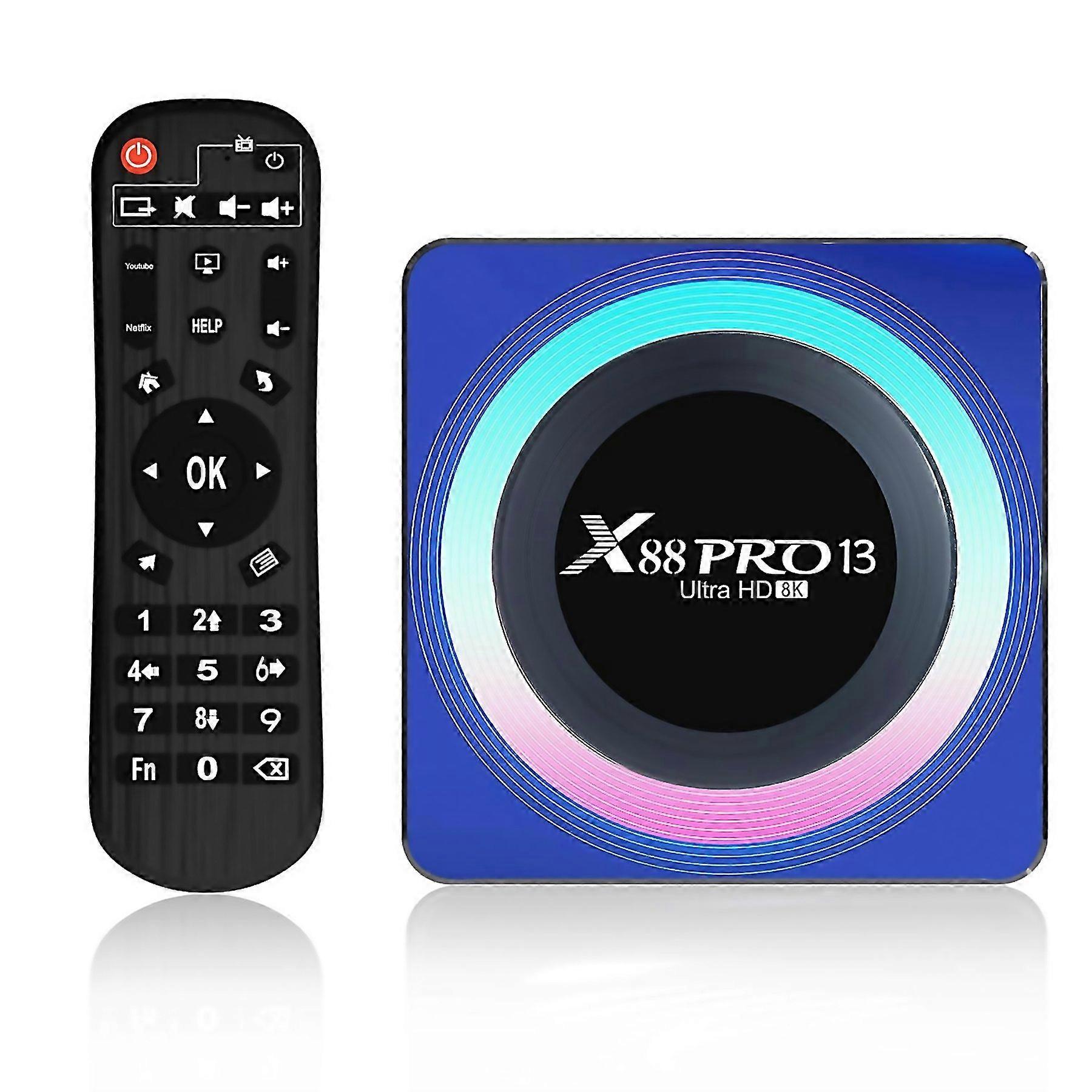 Pour Acrylic X88 Pro 13 8K Ultra HD Android 130 Smart TV Box avec télécommande RK3528 Quadcore 2 Go 1
