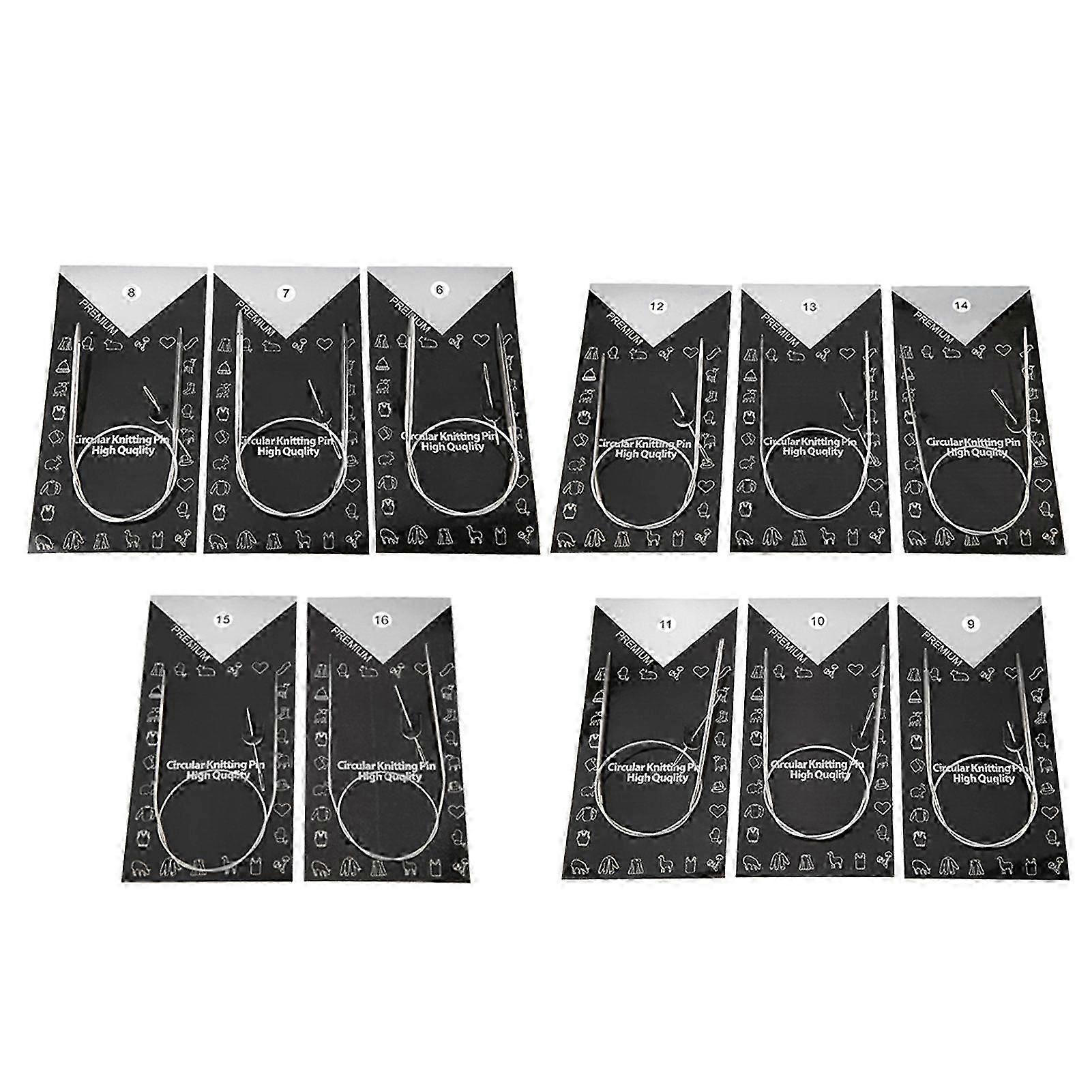 11pcs 43/65/80cm Multi size Circular Knitting Needle Handcraft Sweater Weave Needle Set(80cm)