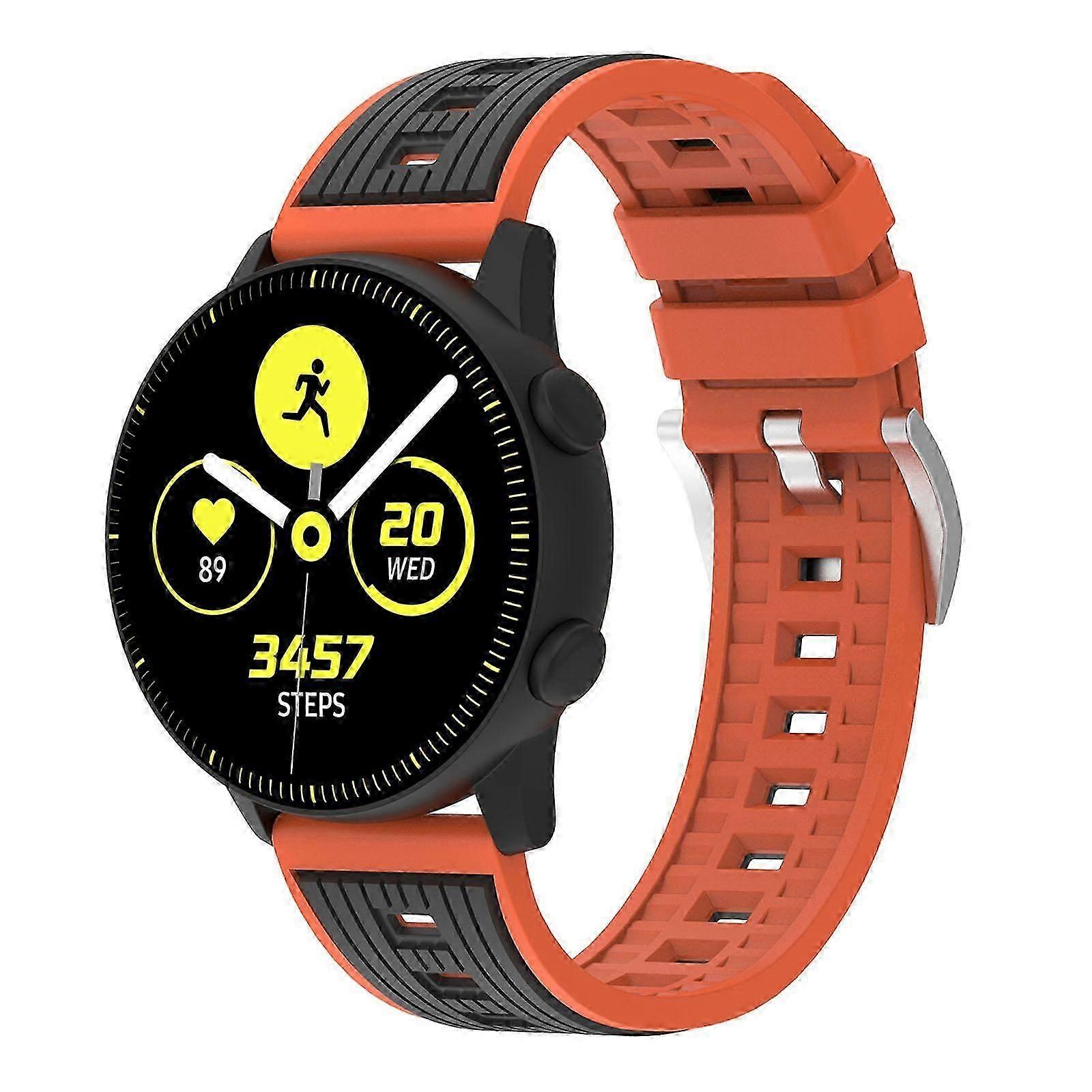 Two Color Vertical Striped Silicone Watch Band