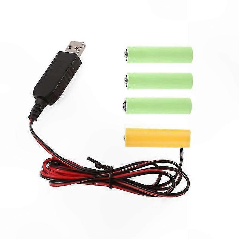 USB-Powered 6V AA Battery Replacement with Switches for 4x 1.5V AA Devices