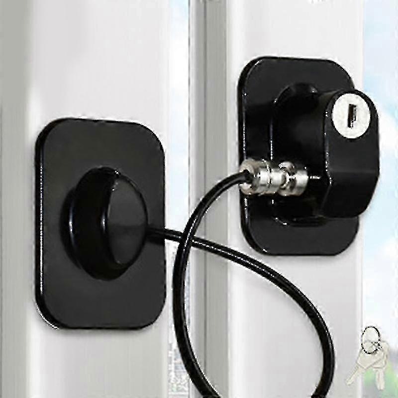 Refrigerator Lock with Key for Child Safety on Doors & Drawers in Refrigerator Cabinet, Transparent Black Lock for Windows