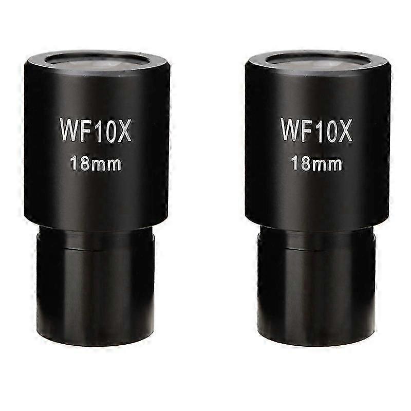 2Pcs 10X Microscope Eyepiece Wide Angle Optical Lenses Adapter Field 18Mm Professional Ocular Lens Standard