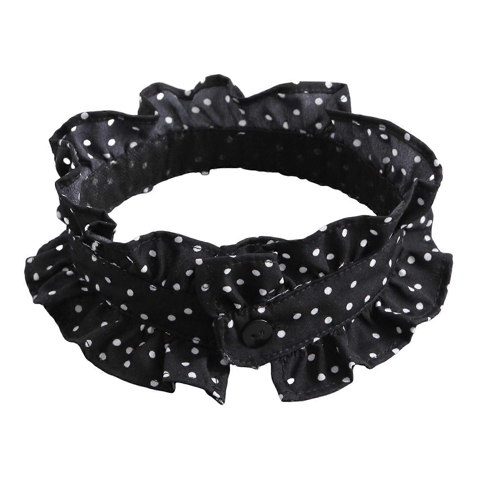 Pattern Clip On Collar With Victorian Lace Edging For Blouses And Dresses  Polka dots