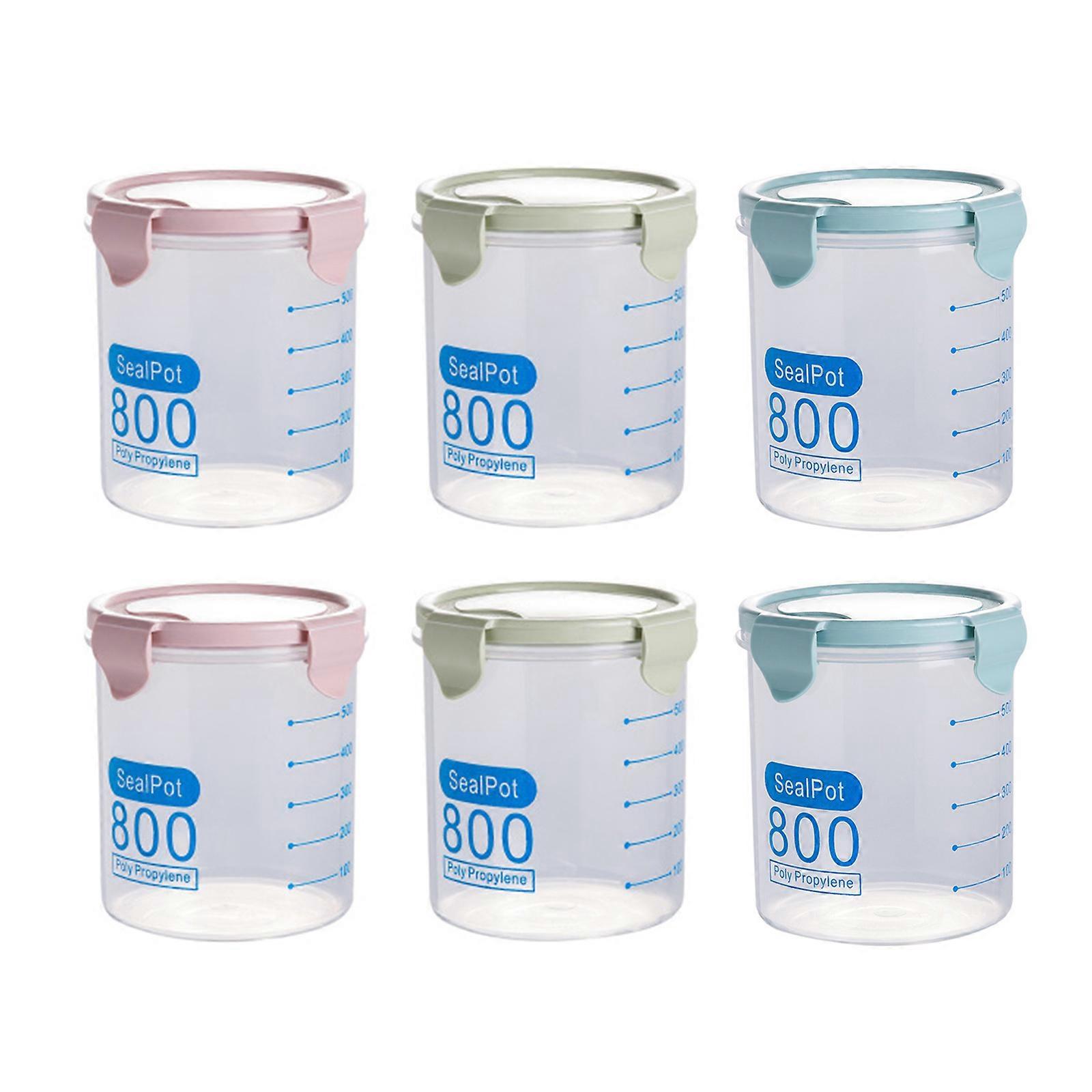Leakproof Storage Jars With Tight Seal Lids For Rice Flour Spices And Office Snacks Clear Kitchen Containers Multicolor