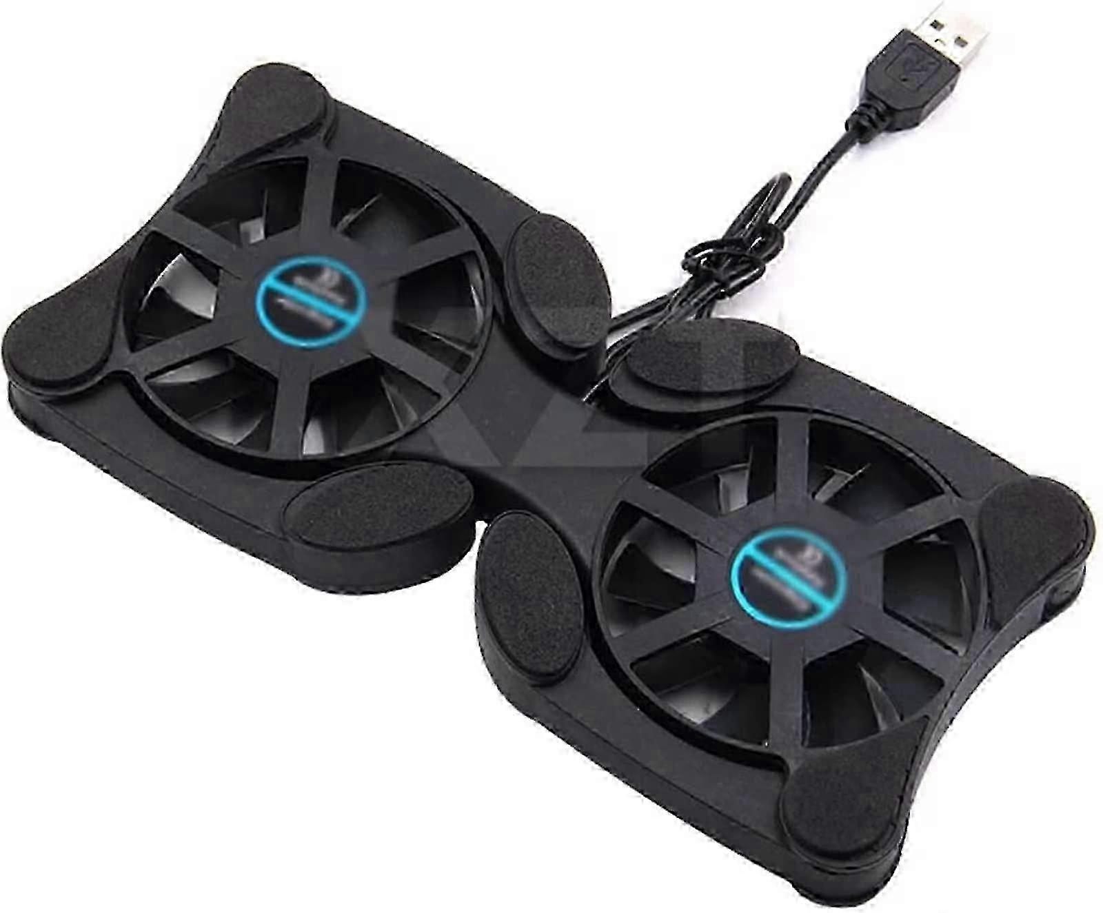 Foldable Laptop Cooler with Dual Fans - Compact Cooling Pad for 7 to 15-inch Laptops
