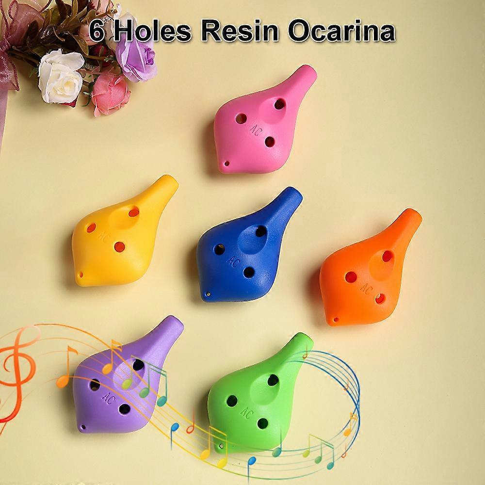 6 Holes Resin Ocarina Alto C Simple Style Musical Instrument for Music Lover and Beginner P