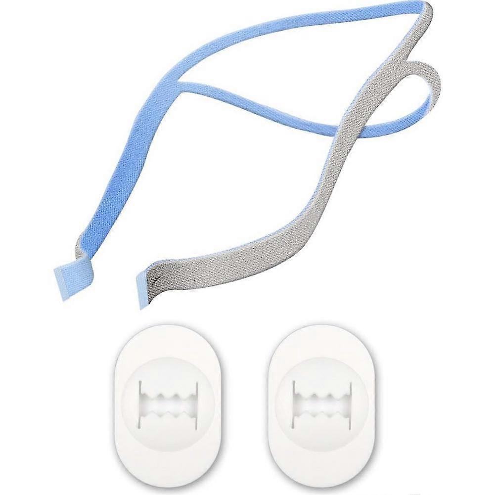For ResMed P10 Headgear Strap Replacement Soft Adjustable CPAP Nasal Pillow Mask Strap with 2 Buckles for Comfortable Sleep Therapy