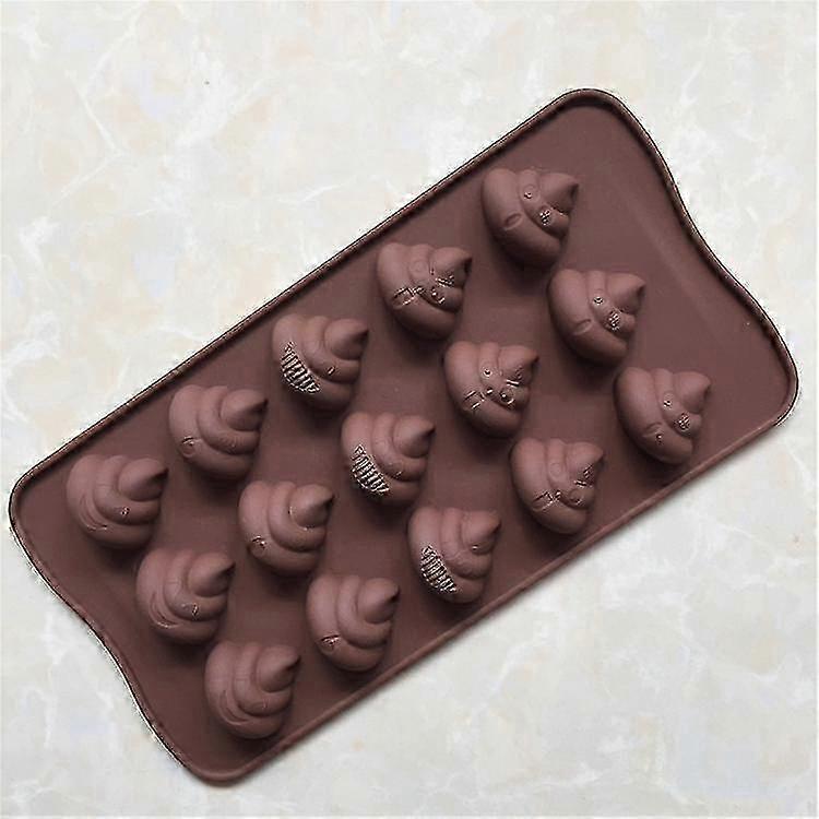 15-hole Expression Poop Shape Silicone Mold